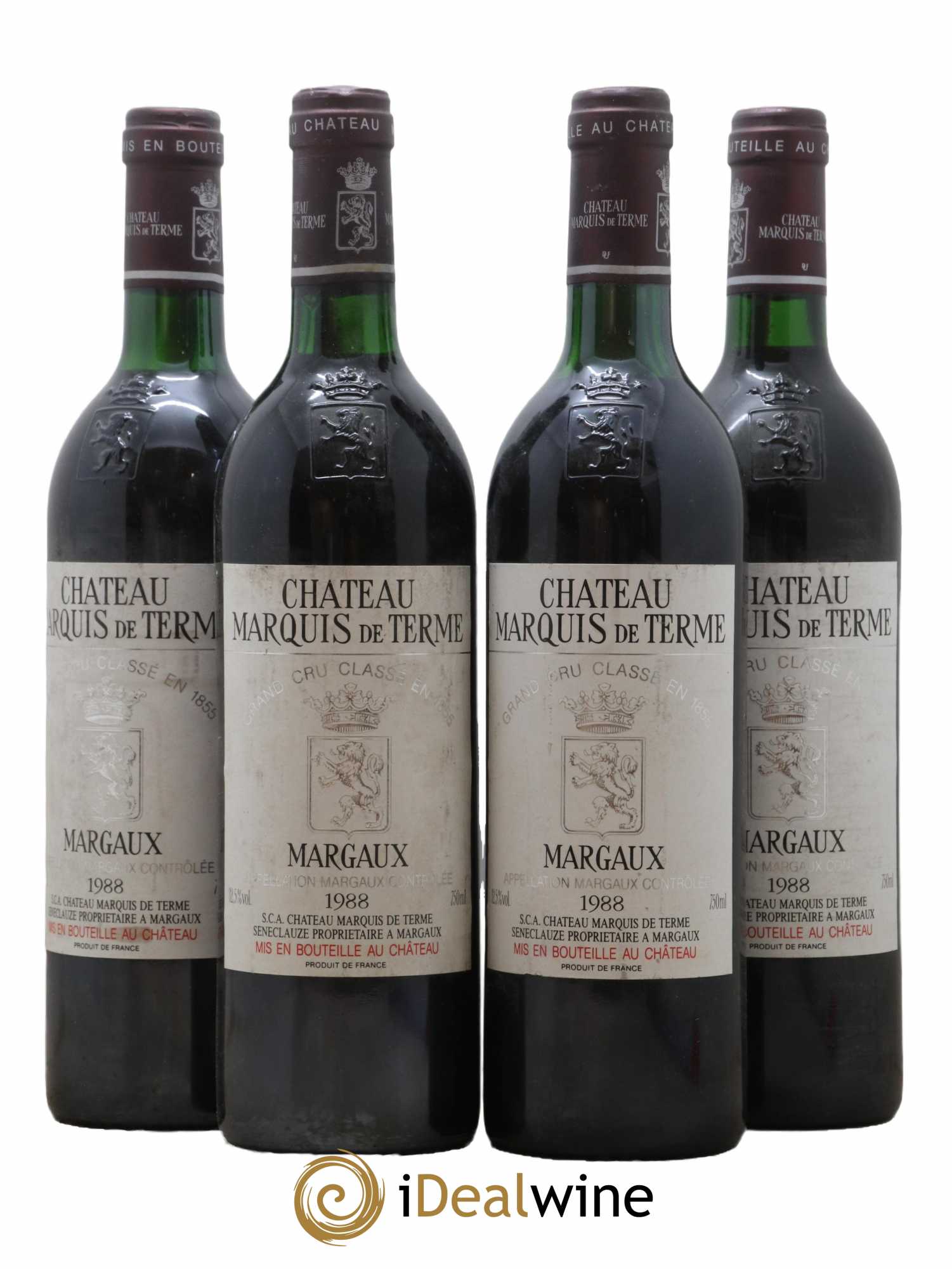 Château Marquis de Terme 4ème Grand Cru Classé 1988 - Lot de 4 bouteilles - 0