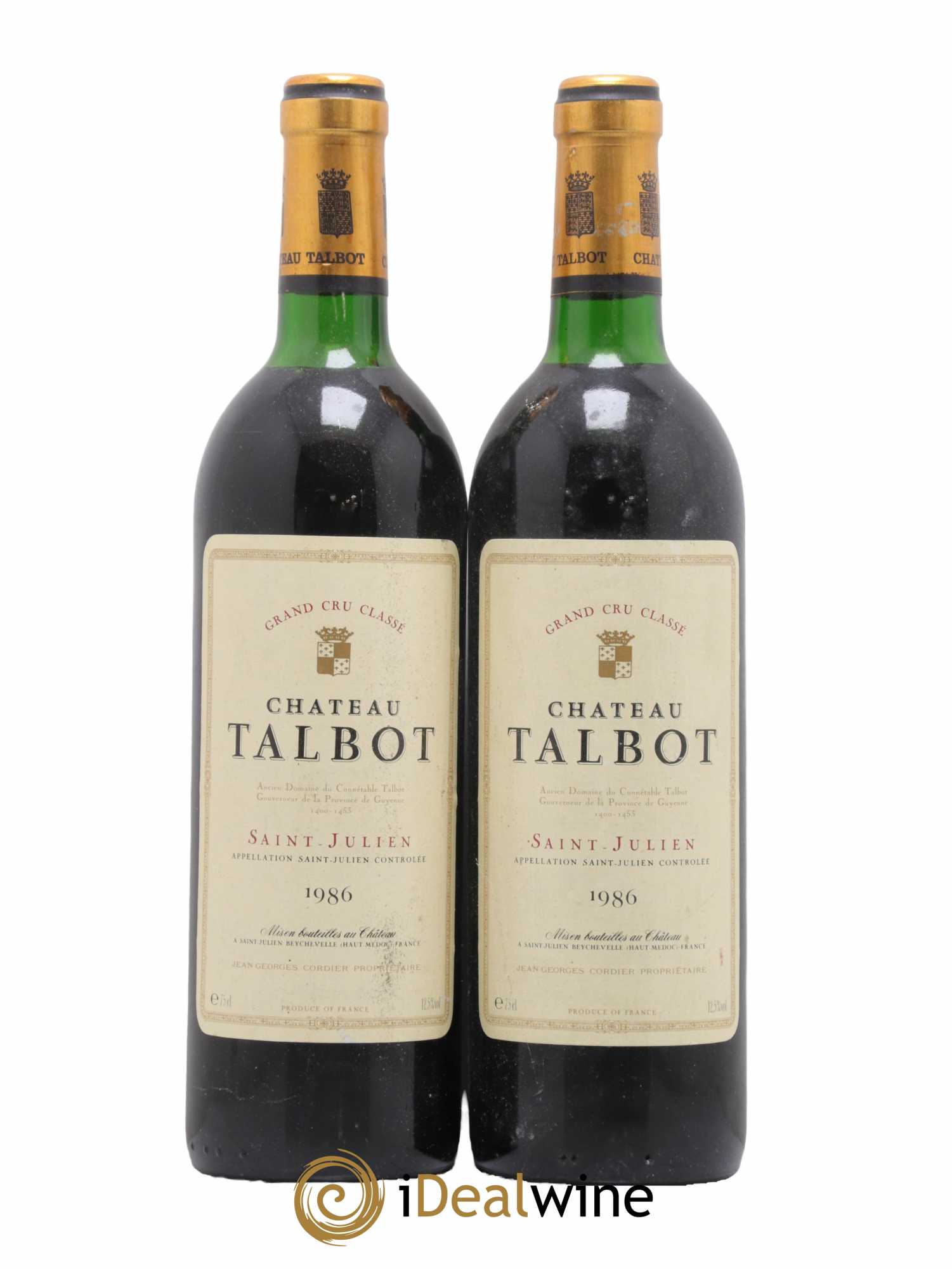 Château Talbot 4ème Grand Cru Classé 1986 - Lot de 2 bouteilles - 0