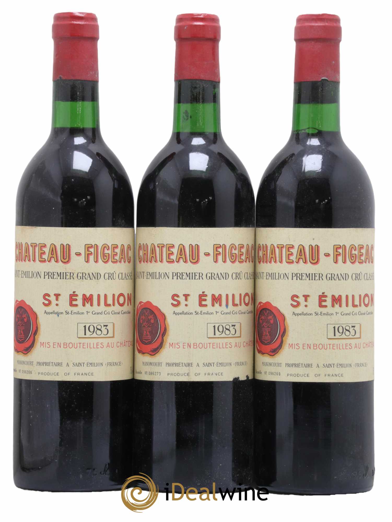 Château Figeac 1er Grand Cru Classé A 1983 - Lot de 3 bouteilles - 0