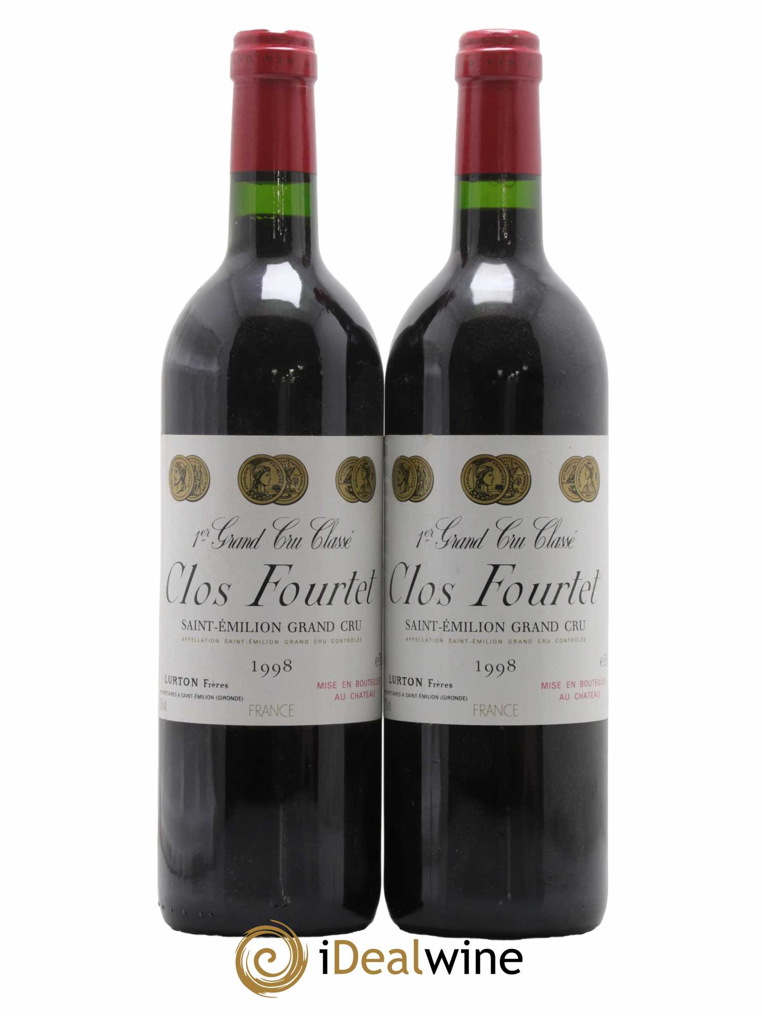 Clos Fourtet 1er Grand Cru Classé B 1998 - Lot of 2 bottles - 0