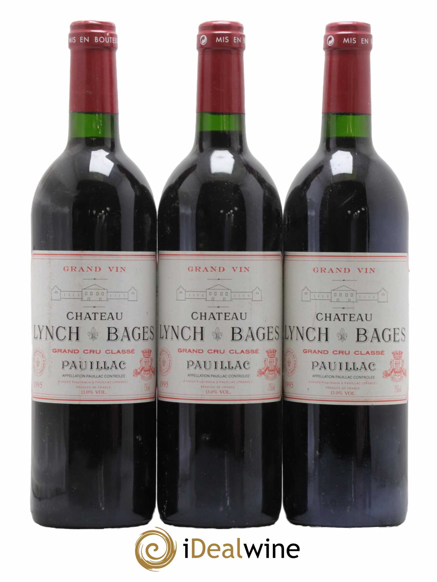 Château Lynch Bages 5ème Grand Cru Classé 1995 - Lot de 3 bouteilles - 0