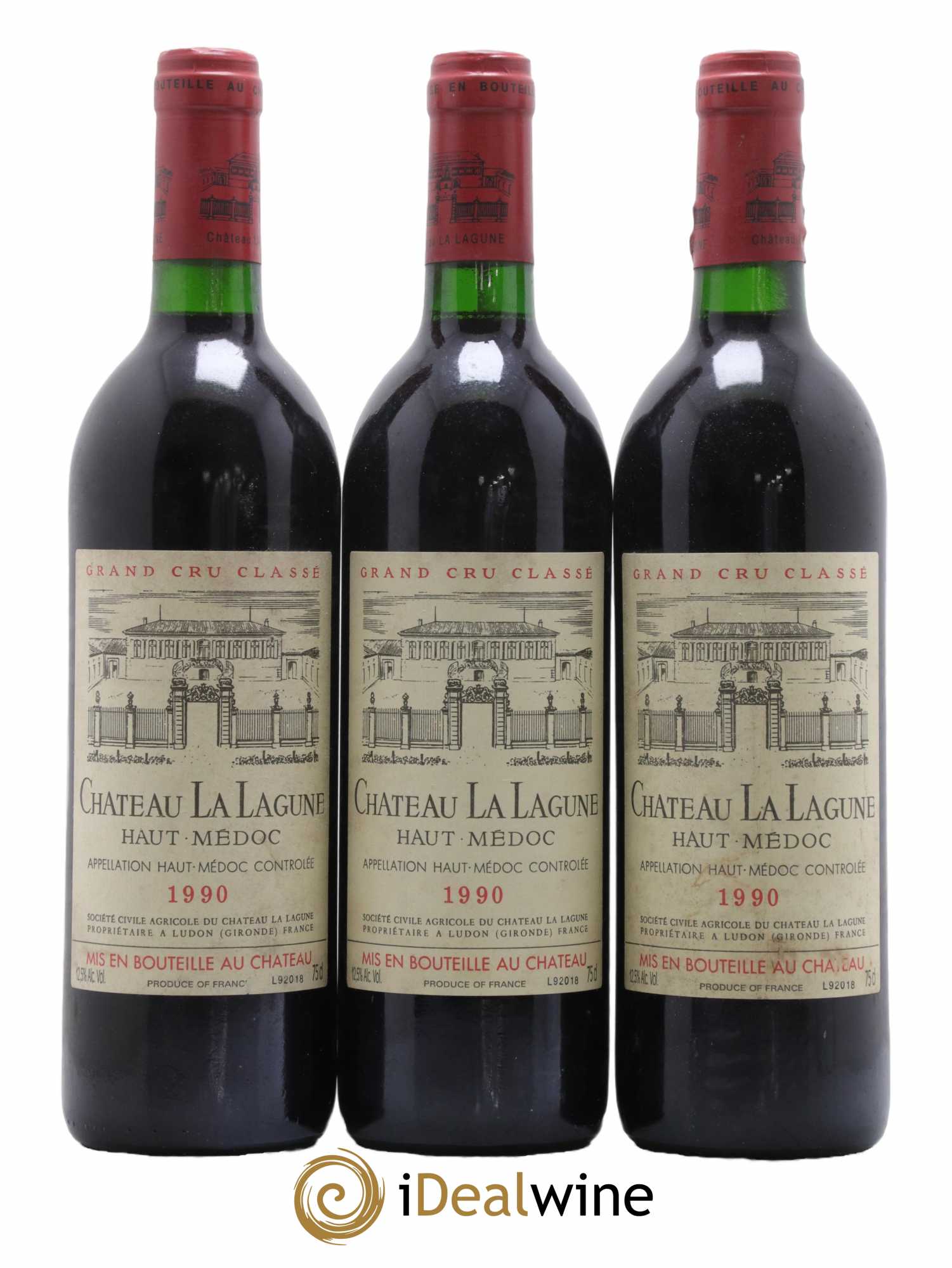 Château la Lagune 3ème Grand Cru Classé 1990 - Lot de 3 bouteilles - 0