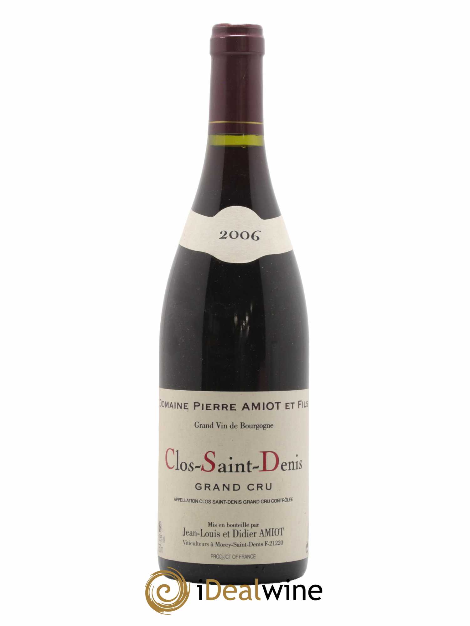 Clos Saint-Denis Grand Cru Jean-Louis et Didier Amiot 2006 - Lot de 1 bouteille - 0