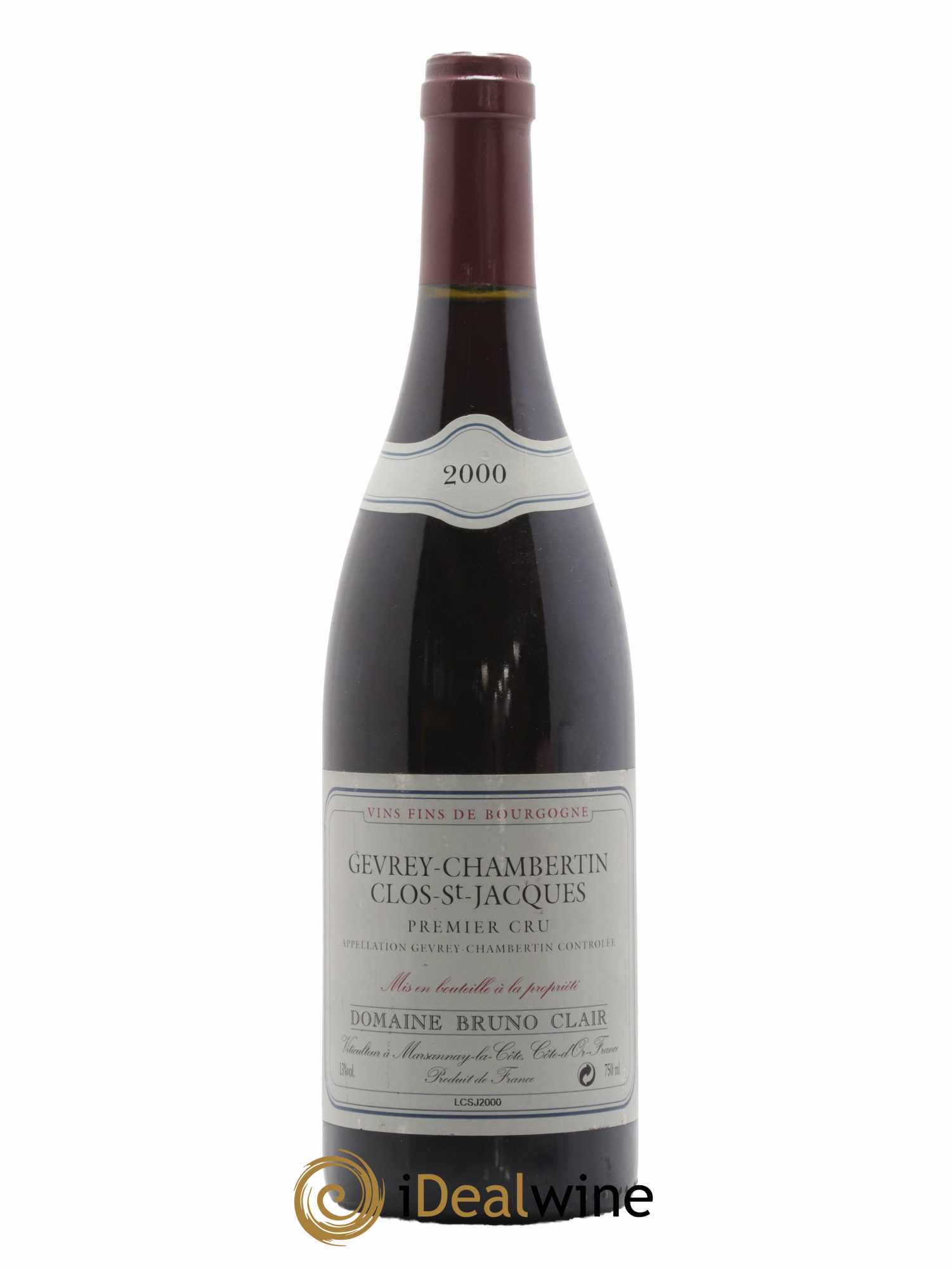 Gevrey-Chambertin 1er Cru Clos Saint-Jacques Bruno Clair (Domaine) 2000 - Lot de 1 bouteille - 0