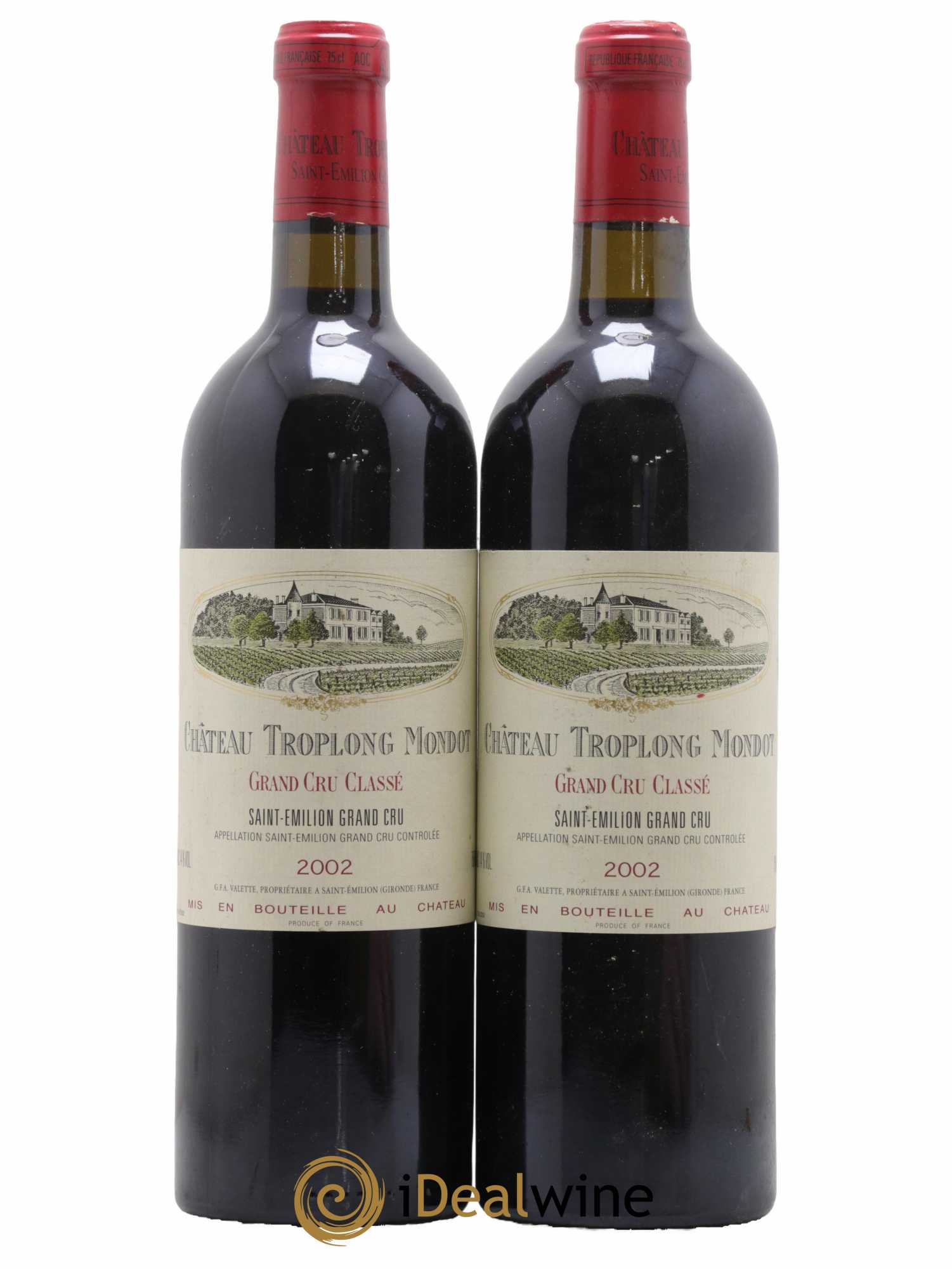 Château Troplong Mondot 1er Grand Cru Classé B 2002 - Lot de 2 bouteilles - 0