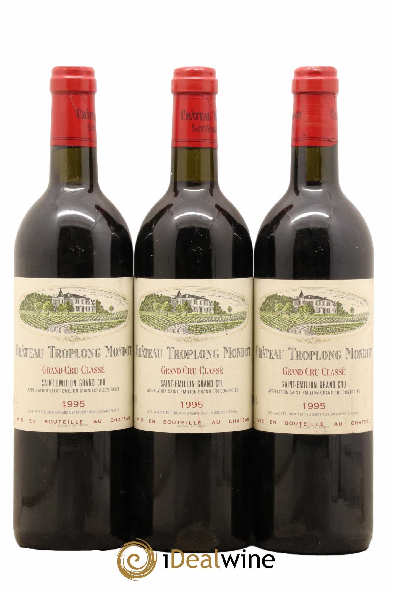Château Troplong Mondot 1er Grand Cru Classé B 1995 - Lot de 3 bouteilles - 0