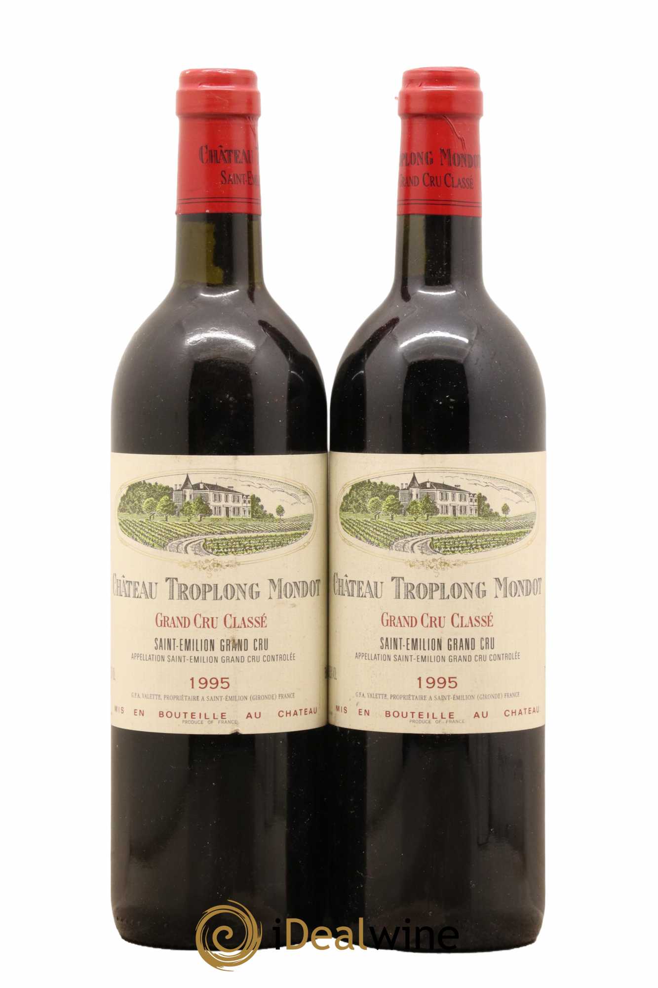 Château Troplong Mondot 1er Grand Cru Classé B 1995 - Lot de 2 bouteilles - 0