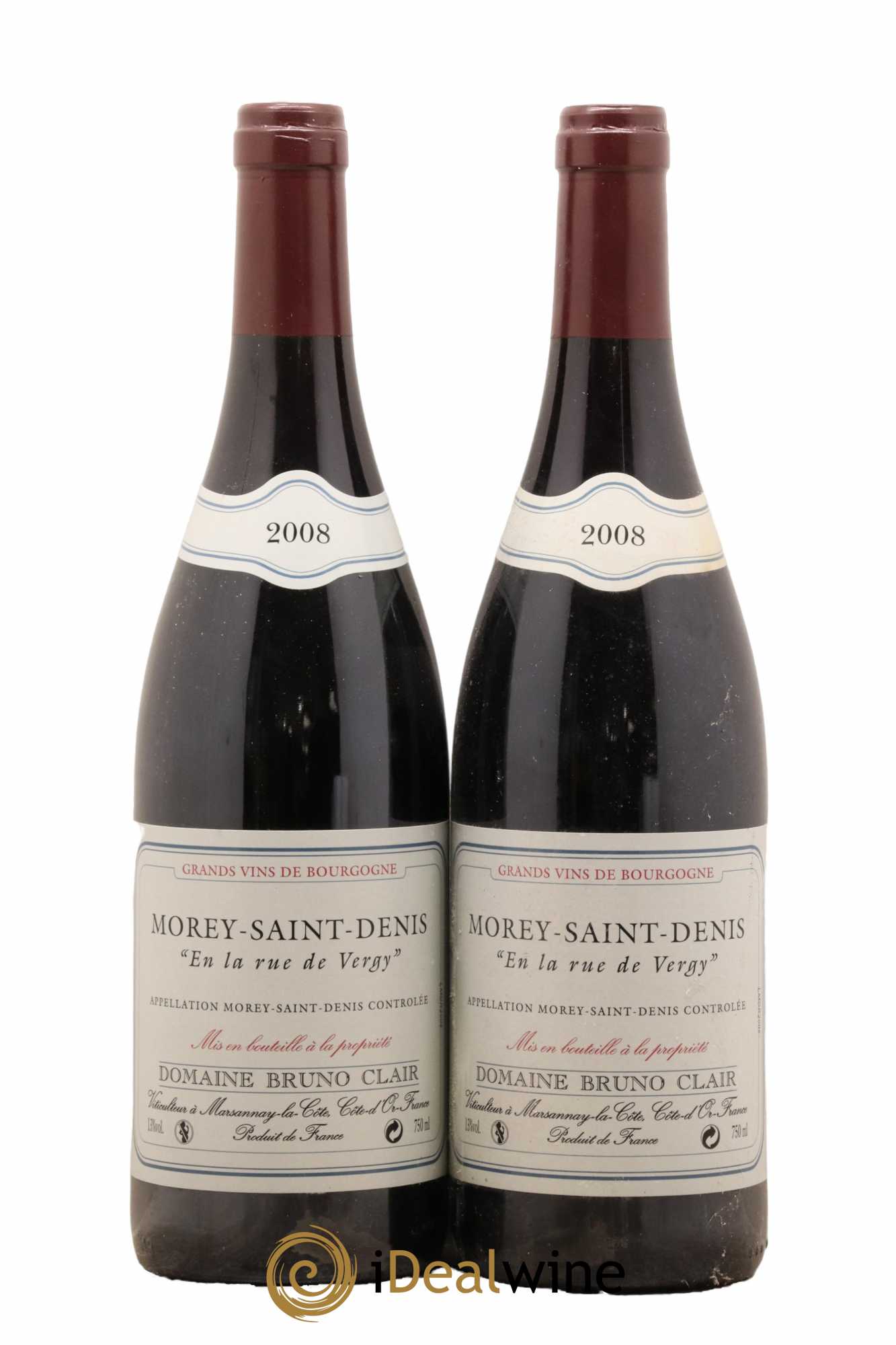 Morey-Saint-Denis En la Rue de Vergy Bruno Clair (Domaine) 2008 - Lot de 2 bouteilles - 0