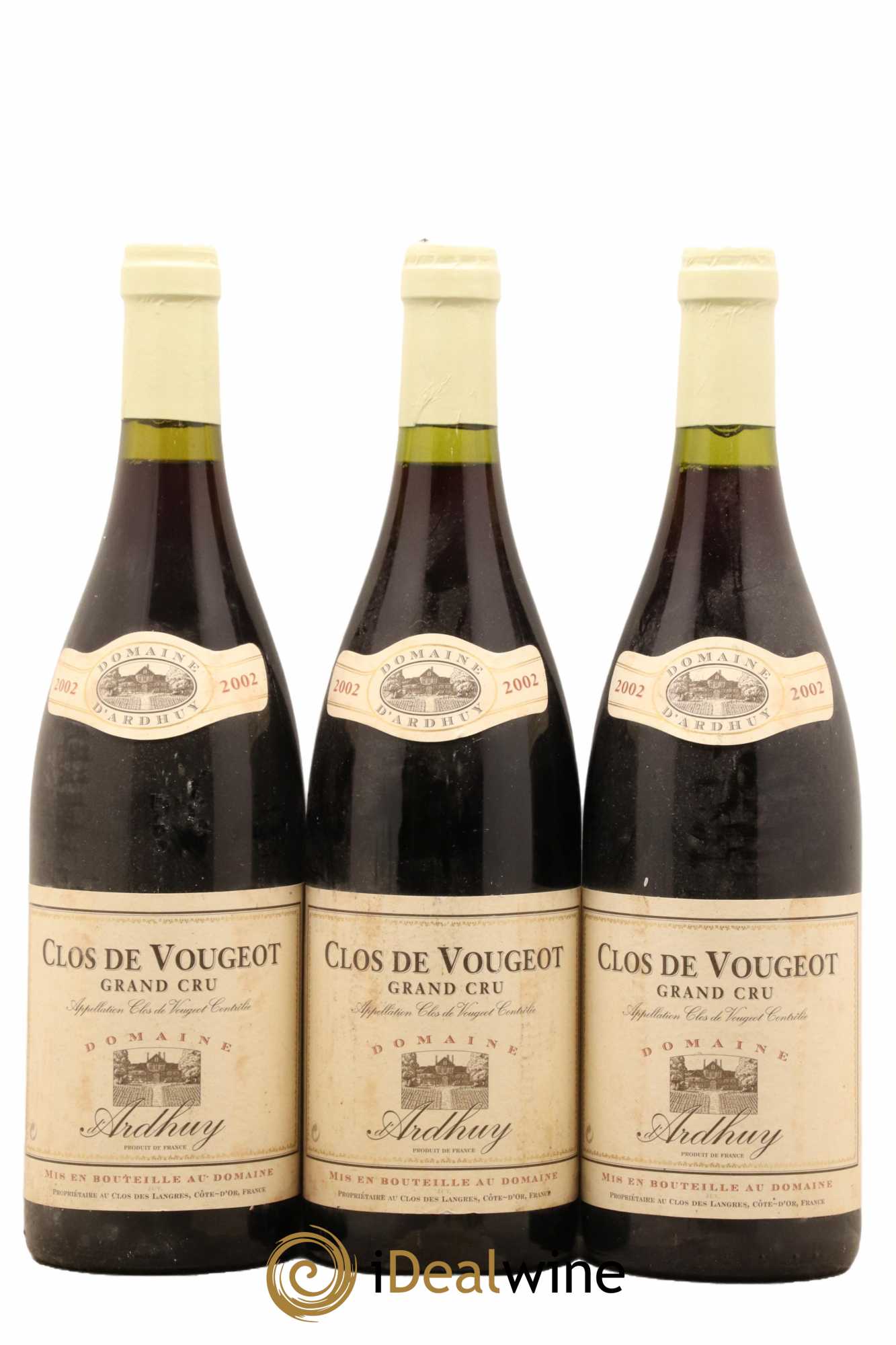 Clos de Vougeot Grand Cru Domaine d'Ardhuy 2002 - Lot de 3 bouteilles - 0