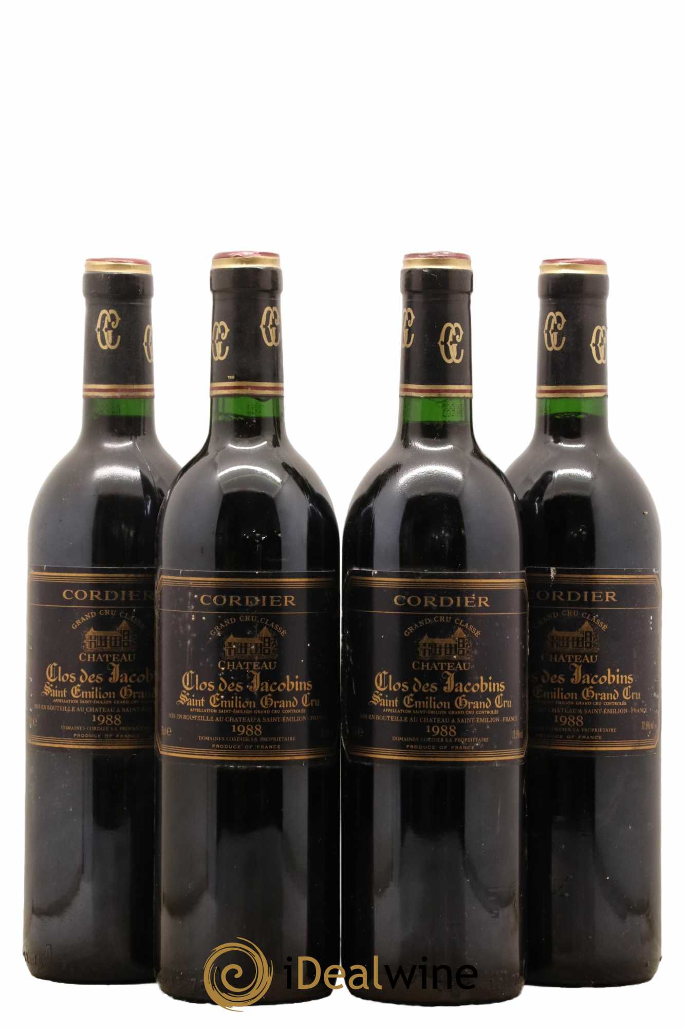 Château Clos des Jacobins Grand Cru Classé 1988 - Lot de 4 bouteilles - 0