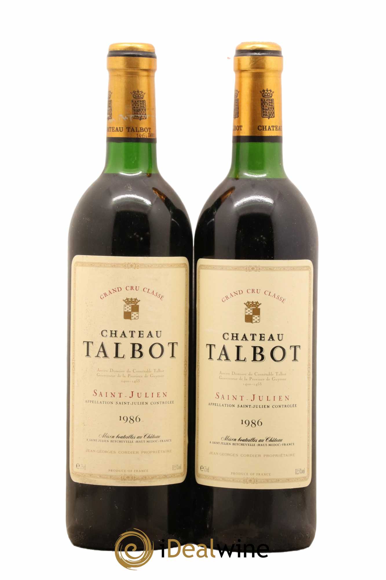 Château Talbot 4ème Grand Cru Classé 1986 - Lot de 2 bouteilles - 0