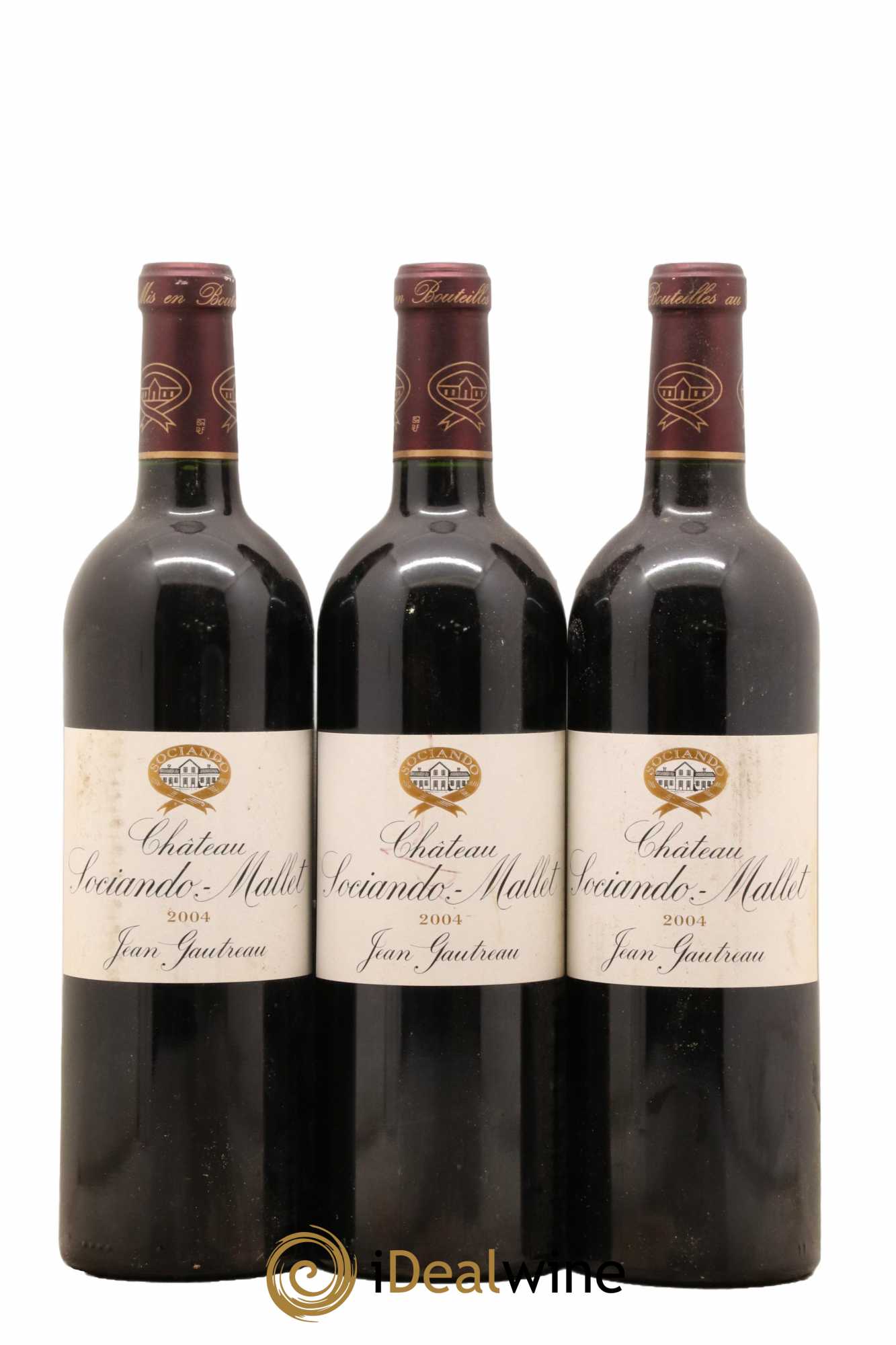 Château Sociando Mallet 2004 - Lot de 3 bouteilles - 0
