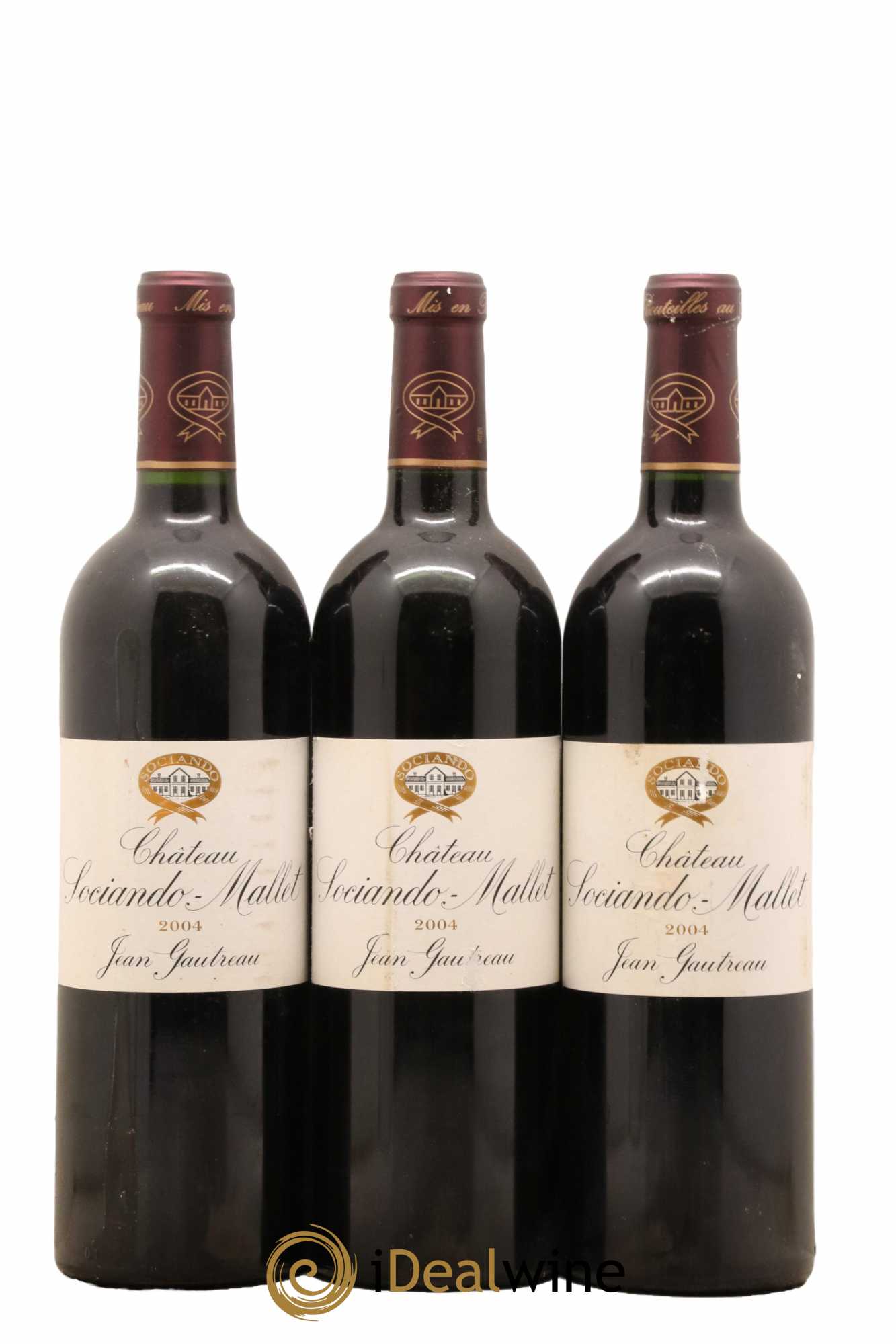 Château Sociando Mallet 2004 - Lot de 3 bouteilles - 0