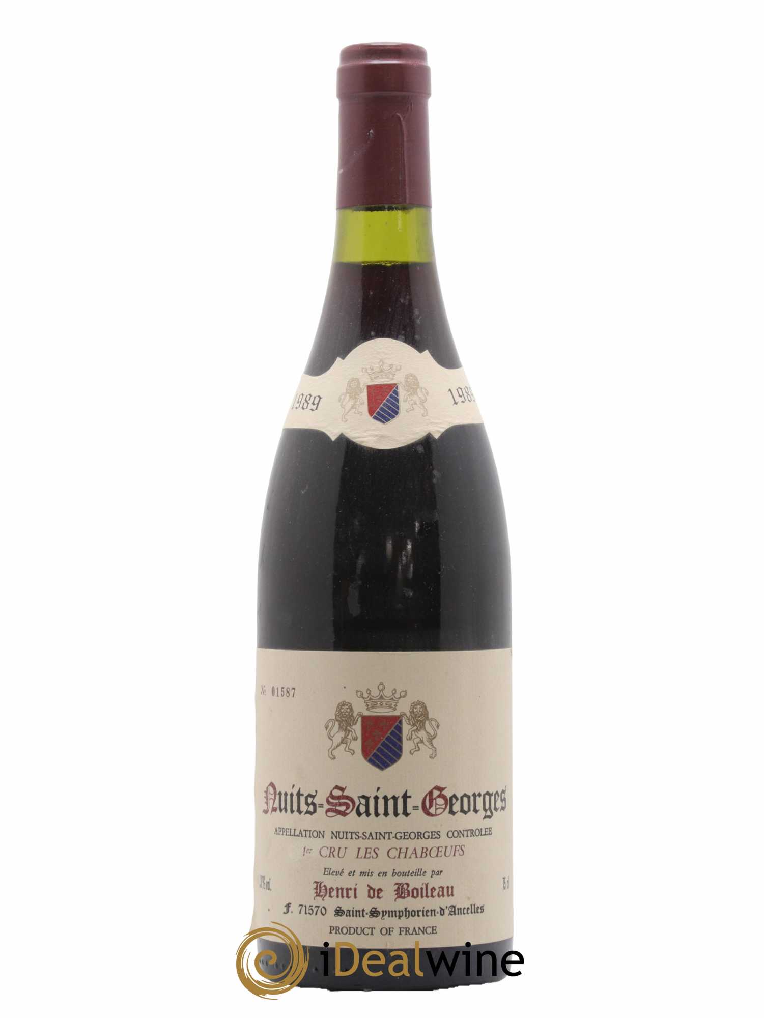 Nuits-Saint-Georges 1er Cru Les Chaboeufs Henri De Boileau 1989 - Lot de 1 bouteille - 0