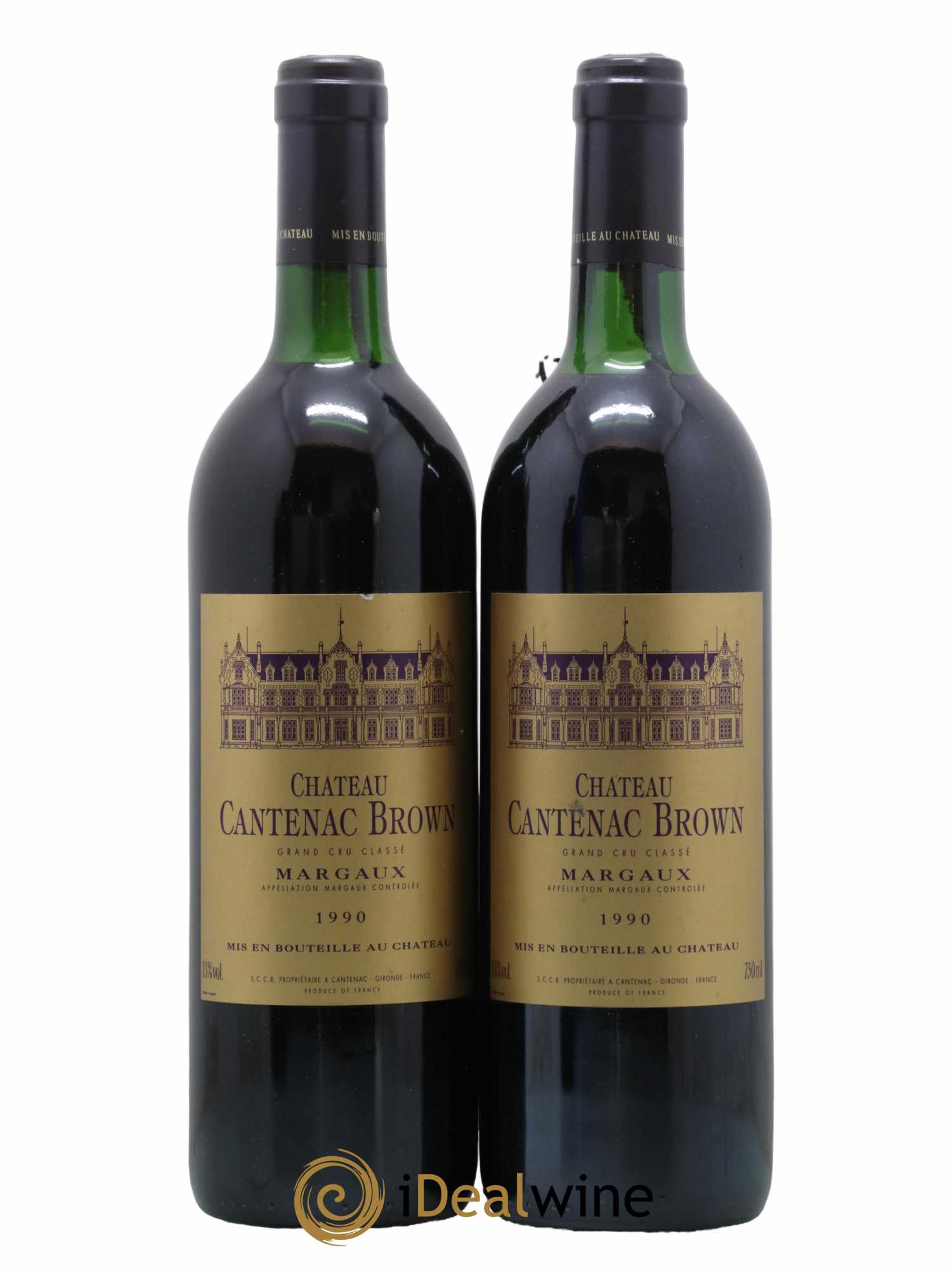Château Cantenac Brown 3ème Grand Cru Classé 1990 - Lot de 2 bouteilles - 0