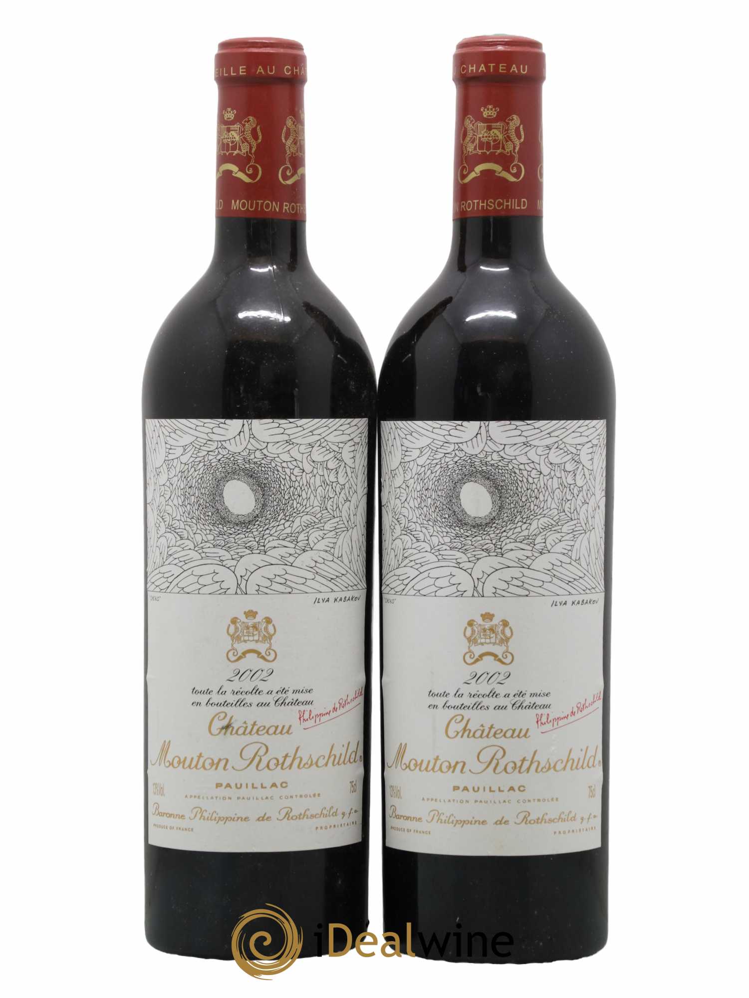 Château Mouton Rothschild 1er Grand Cru Classé 2002 - Lot de 2 bouteilles - 0