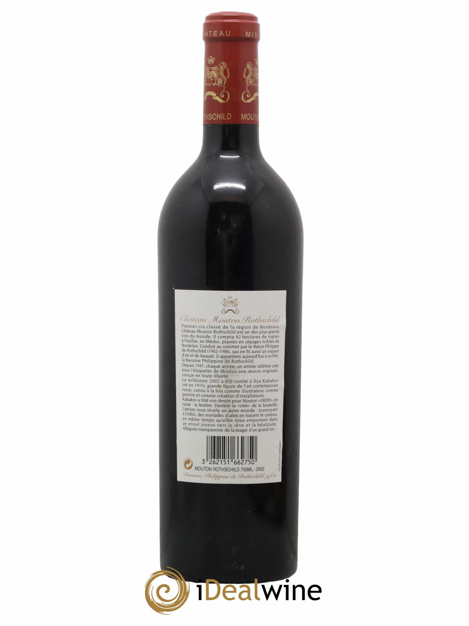 Château Mouton Rothschild 1er Grand Cru Classé 2002 - Lot de 1 bouteille - 1