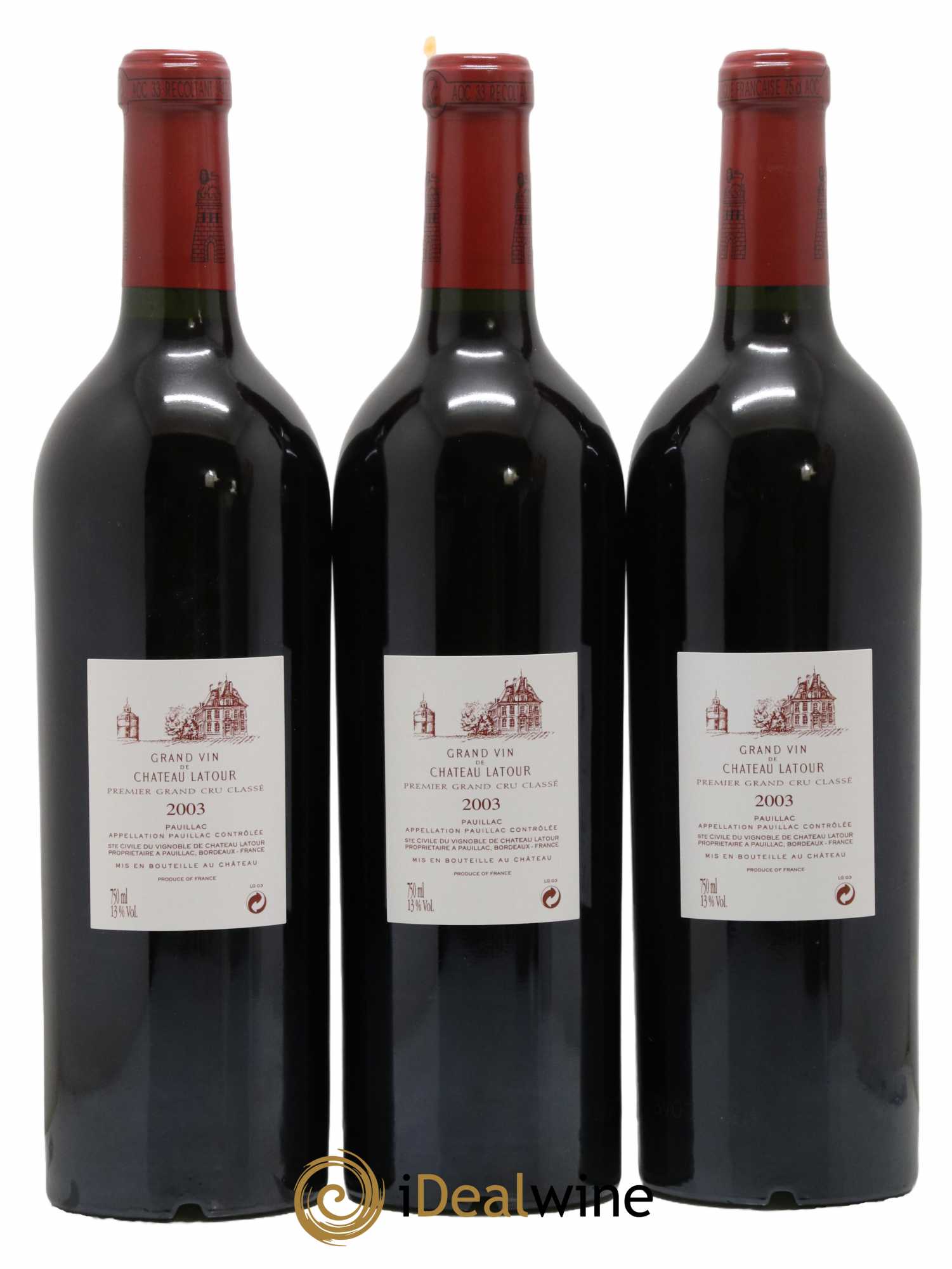 Château Latour 1er Grand Cru Classé 2003 - Lot de 3 bouteilles - 1