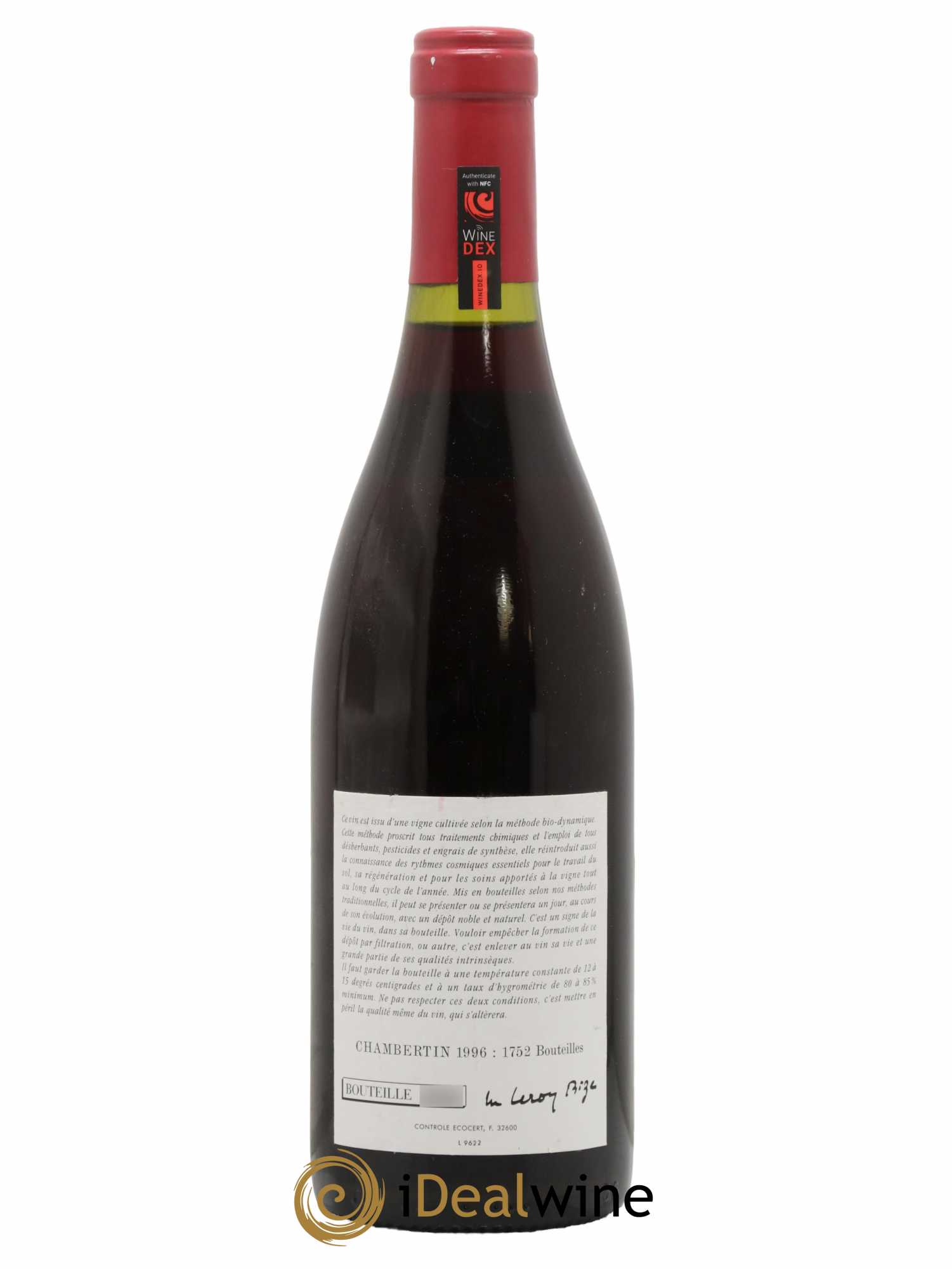 Chambertin Grand Cru Leroy (Domaine) 1996 - Lot de 1 bouteille - 1