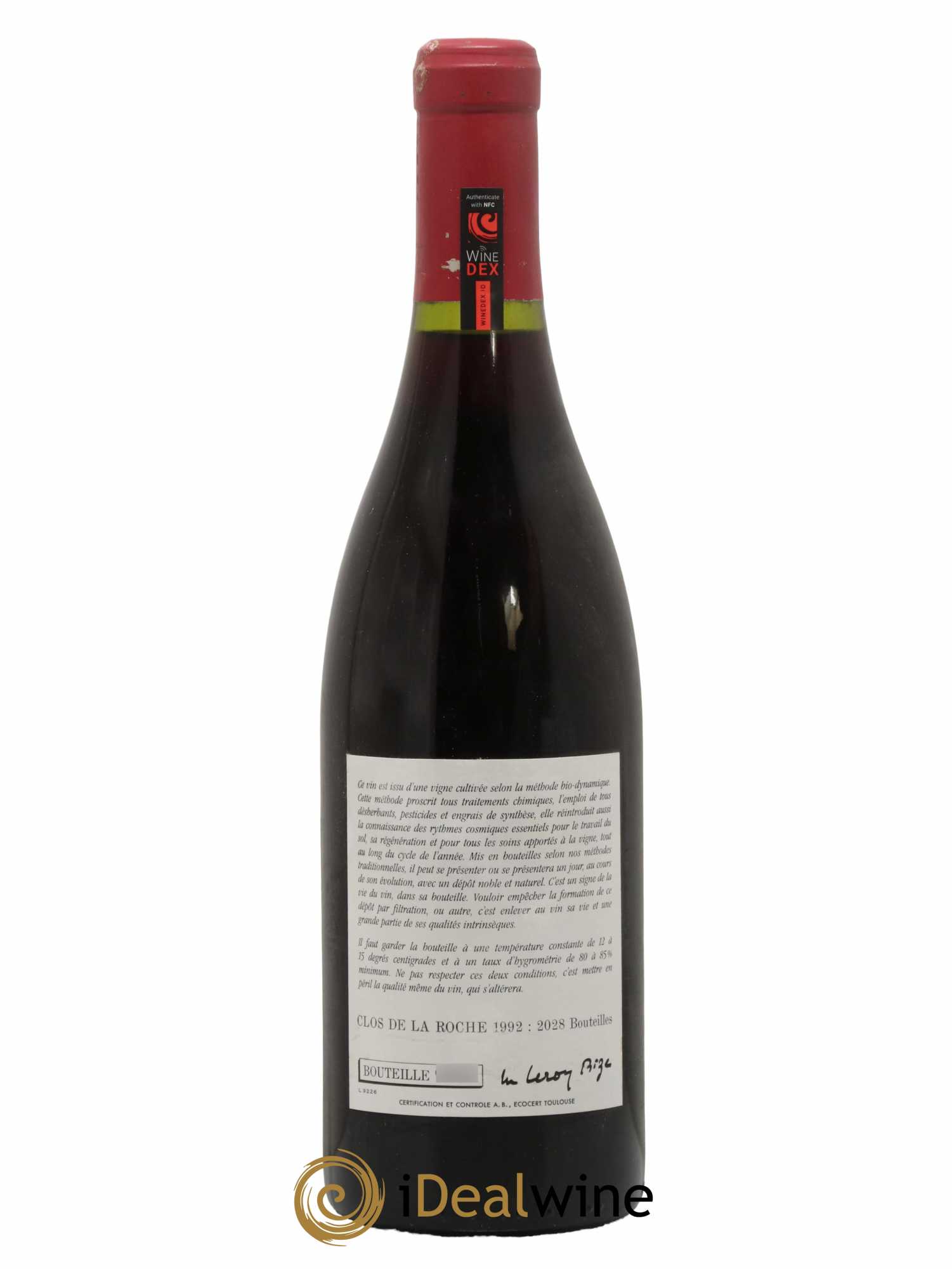 Clos de la Roche Grand Cru Leroy (Domaine) 1992 - Lot de 1 bouteille - 1