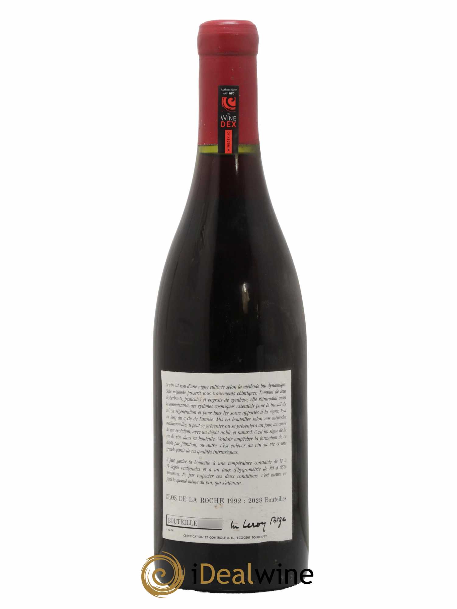 Clos de la Roche Grand Cru Leroy (Domaine) 1992 - Lot de 1 bouteille - 1