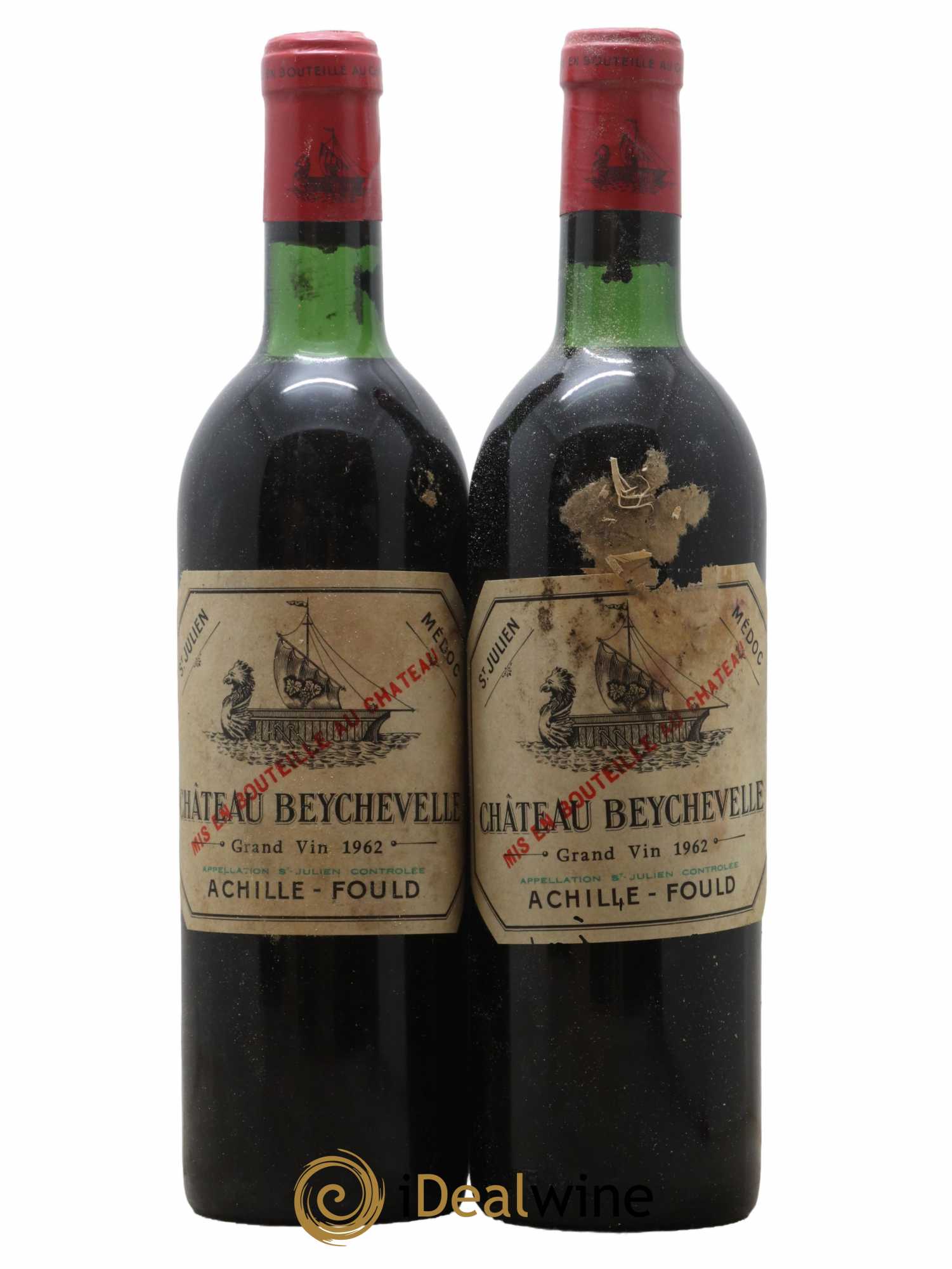 Château Beychevelle 4ème Grand Cru Classé 1962 - Lot de 2 bouteilles - 0