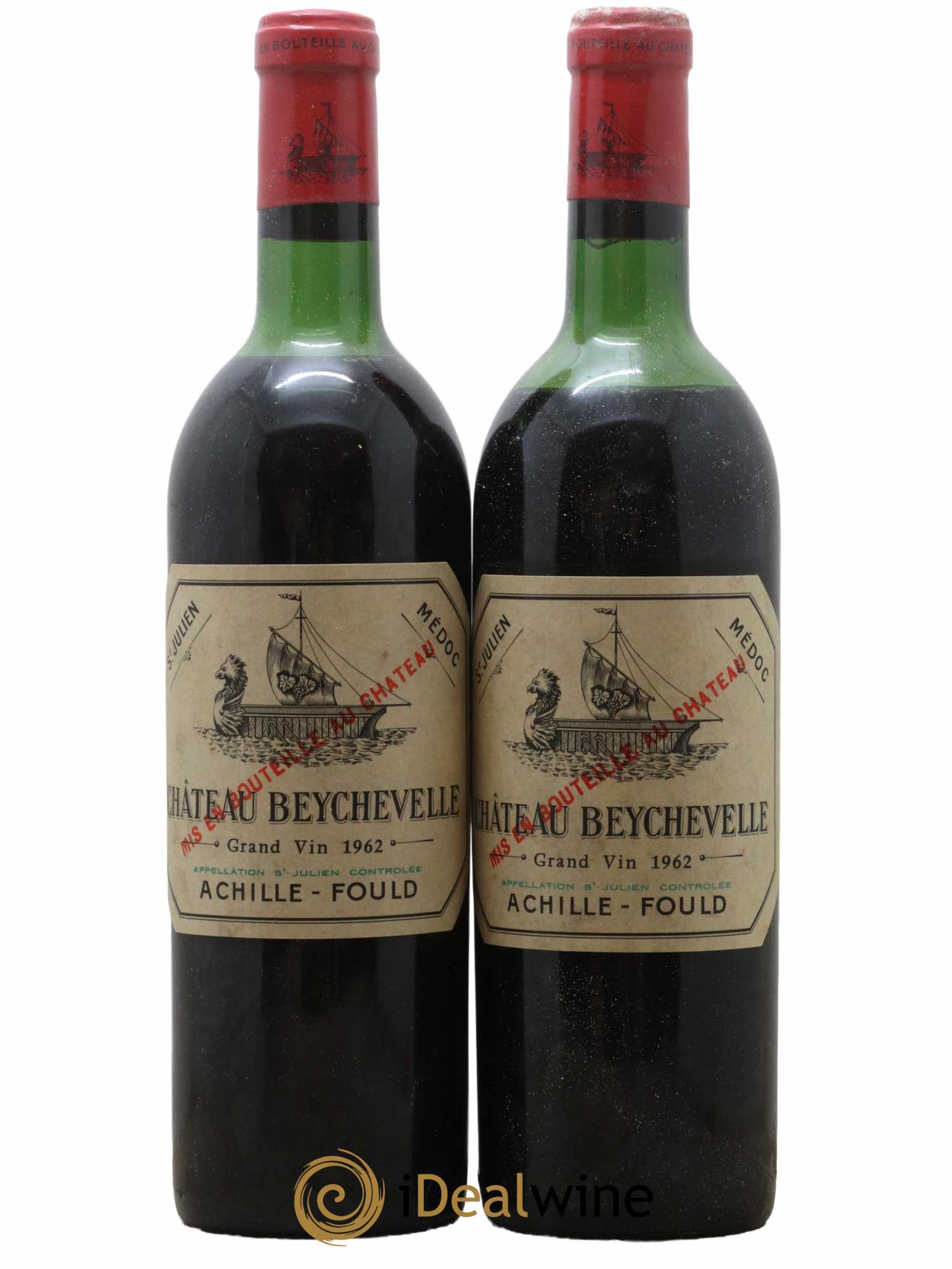 Château Beychevelle 4ème Grand Cru Classé 1962 - Lot de 2 bouteilles - 0