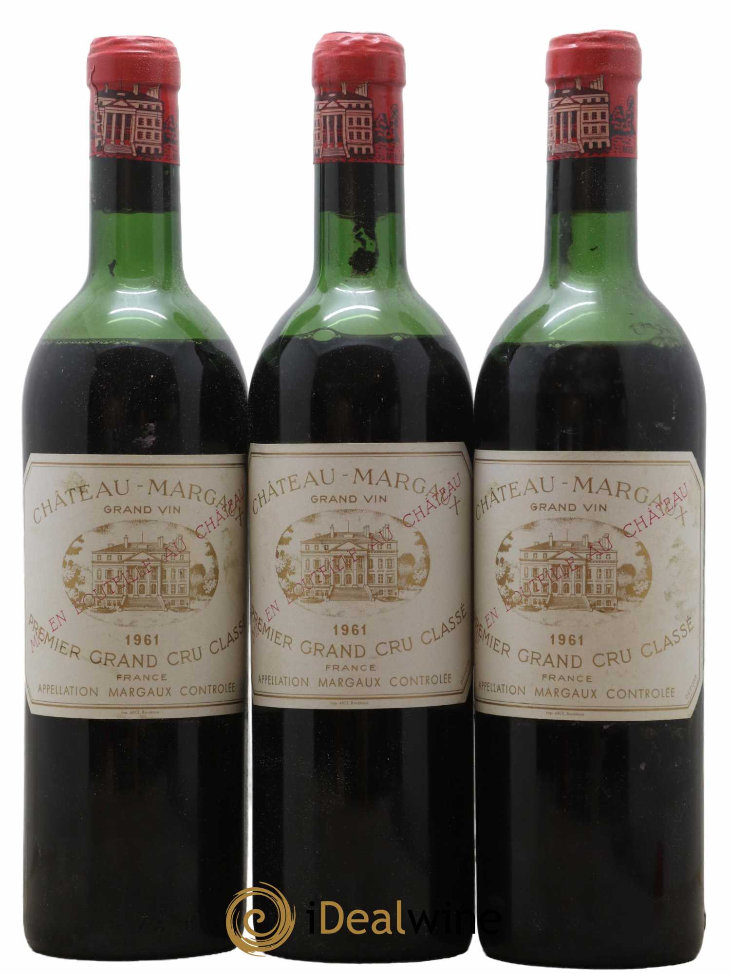 Château Margaux 1er Grand Cru Classé 1961 - Lot de 3 bouteilles - 0