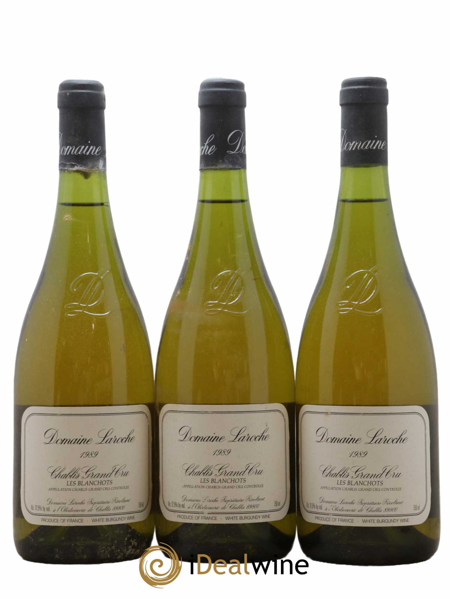Chablis Grand Cru Les Blanchots Domaine Laroche 1989 - Lot de 3 bouteilles - 0