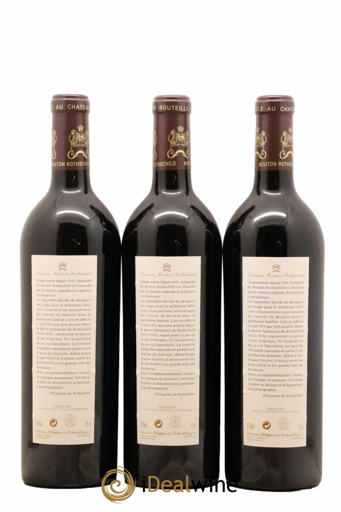 Château Mouton Rothschild 1er Grand Cru Classé 2003 - Lot de 6 bouteilles - 2