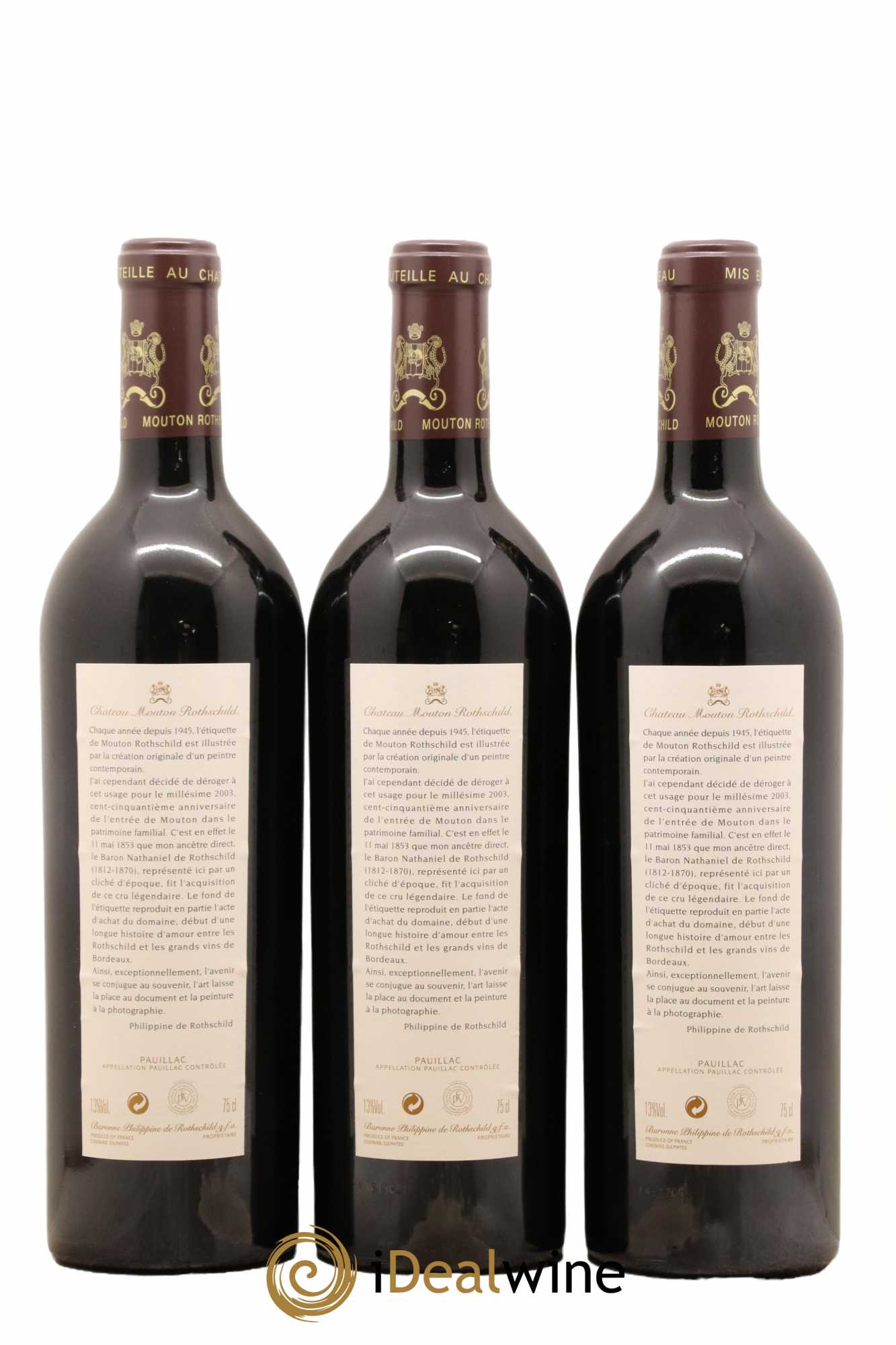 Château Mouton Rothschild 1er Grand Cru Classé 2003 - Lot de 6 bouteilles - 4