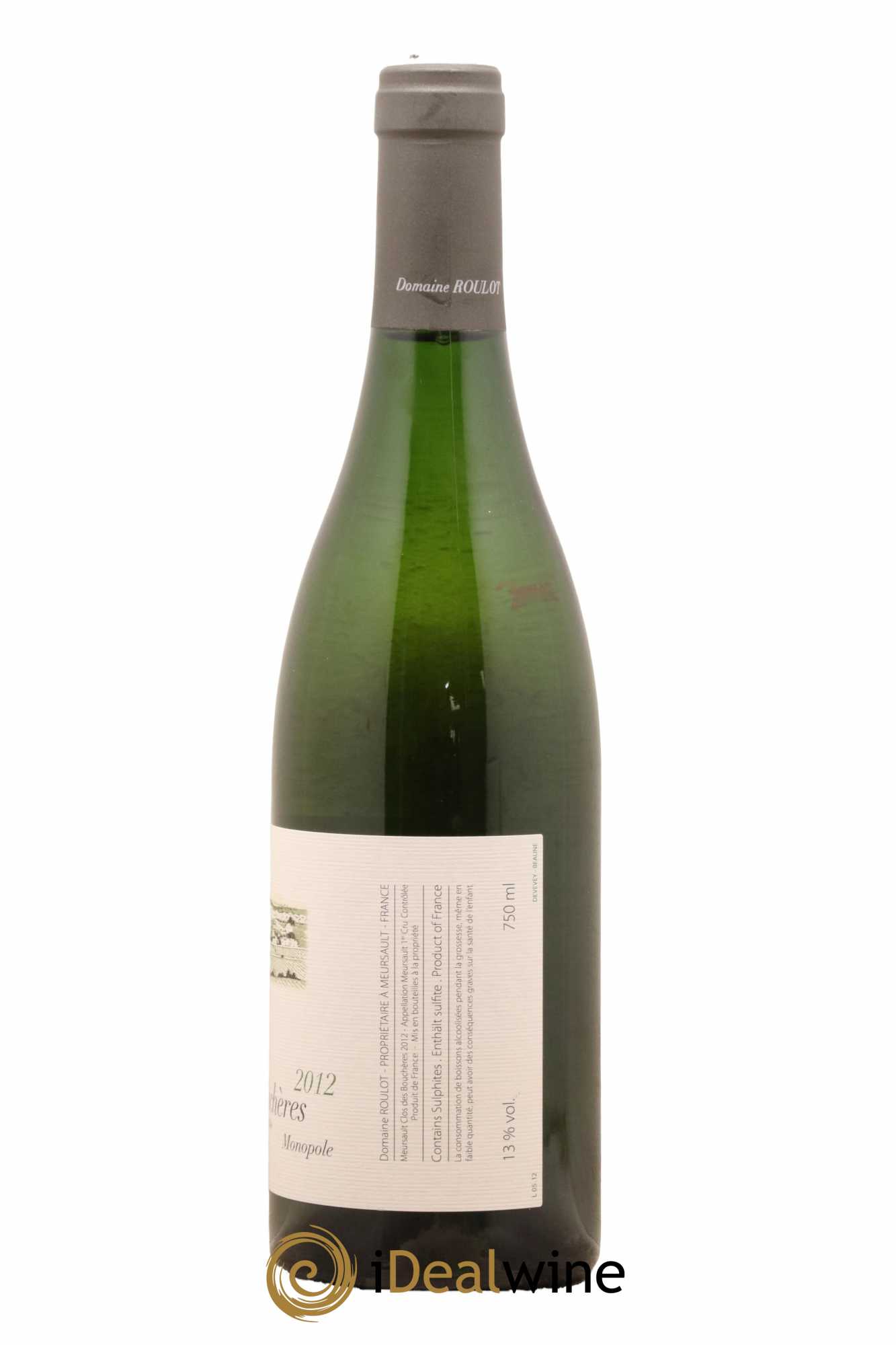 Meursault 1er Cru Clos des Bouchères Roulot (Domaine) 2012 - Lot de 1 bouteille - 1