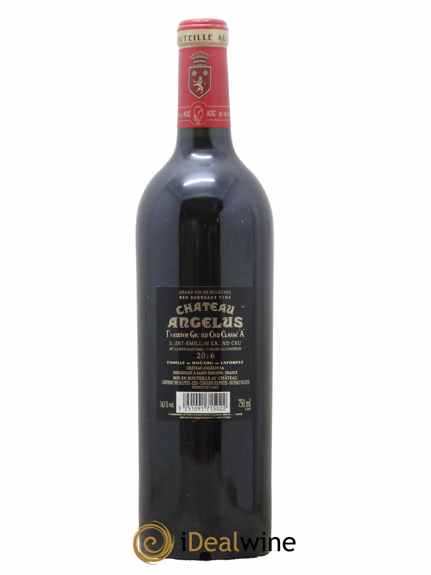 Château Angélus 1er Grand Cru Classé A 2016 - Lot de 1 bouteille - 1