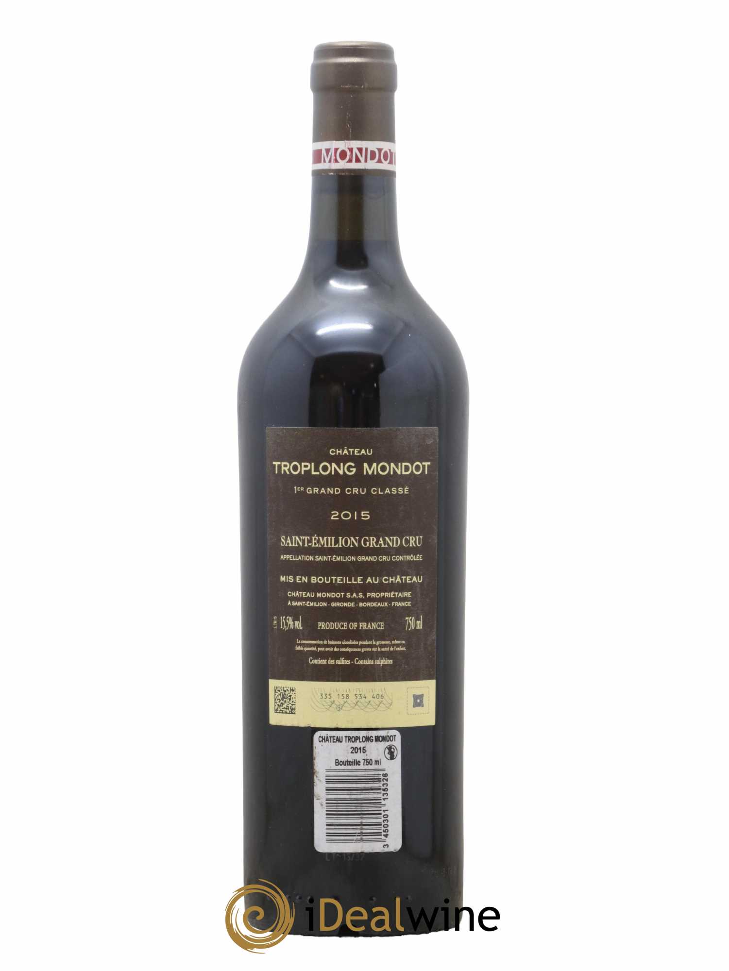 Château Troplong Mondot 1er Grand Cru Classé B 2015 - Posten von 1 Flasche - 1