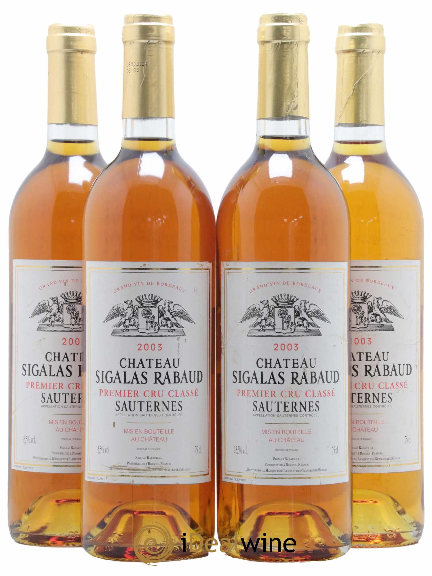 Château Sigalas Rabaud 1er Grand Cru Classé 2003 - Lotto di 4 bottiglie - 0