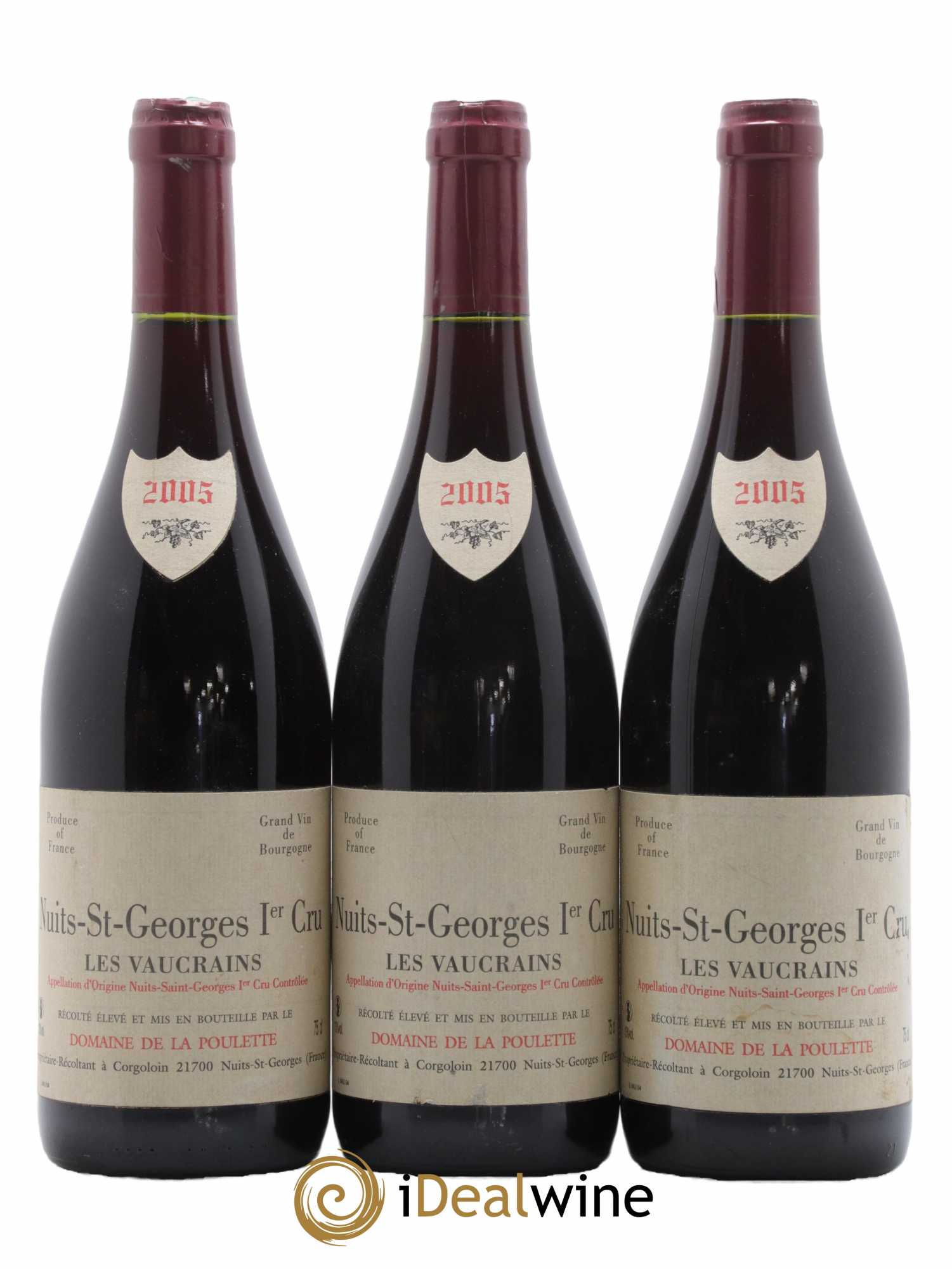 Nuits-Saint-Georges 1er Cru Les Vaucrains Domaine de la Poulette 2005 - Lot de 3 bouteilles - 0