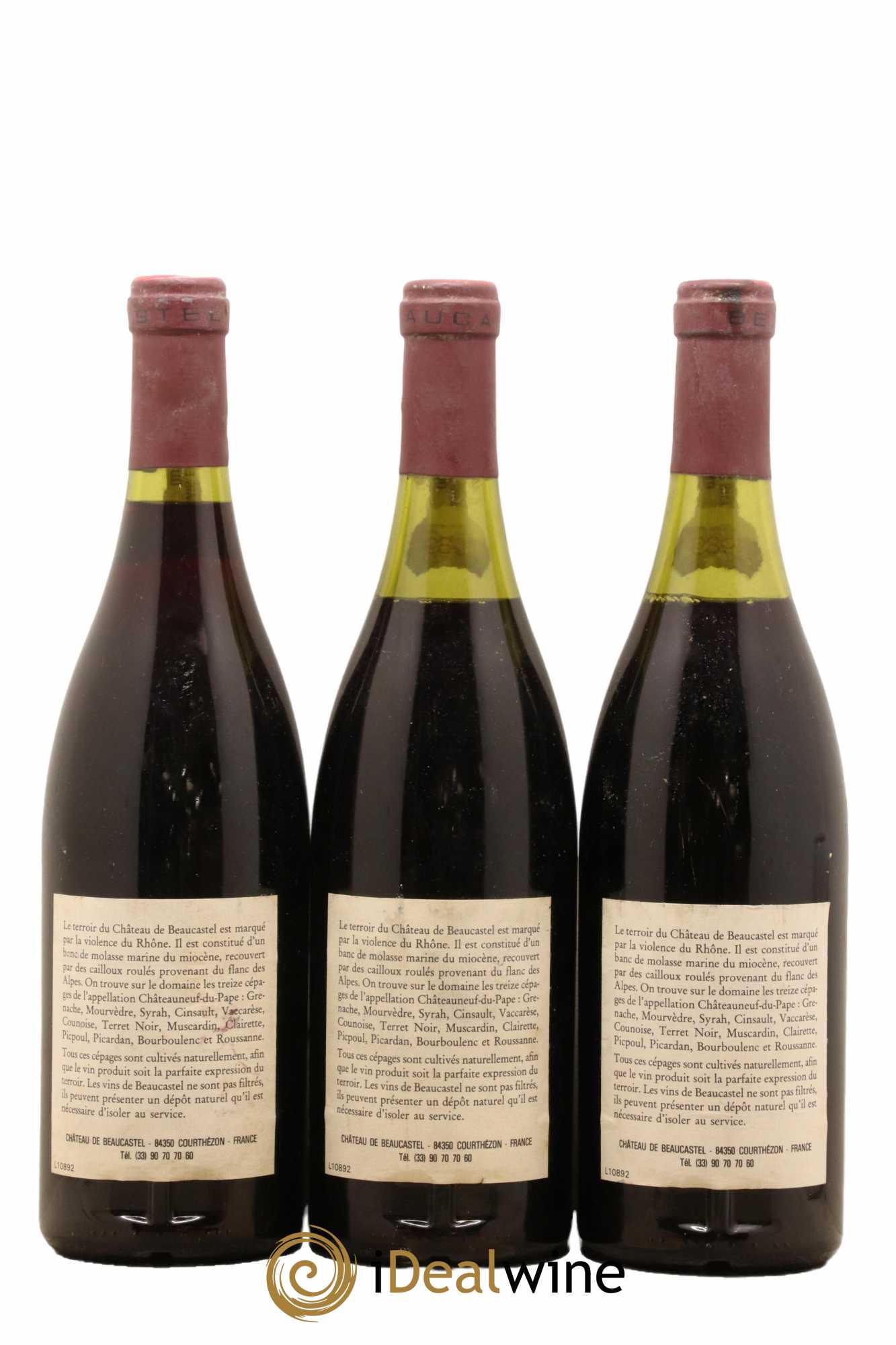 Châteauneuf-du-Pape Château de Beaucastel Famille Perrin  1989 - Lotto di 3 bottiglie - 1