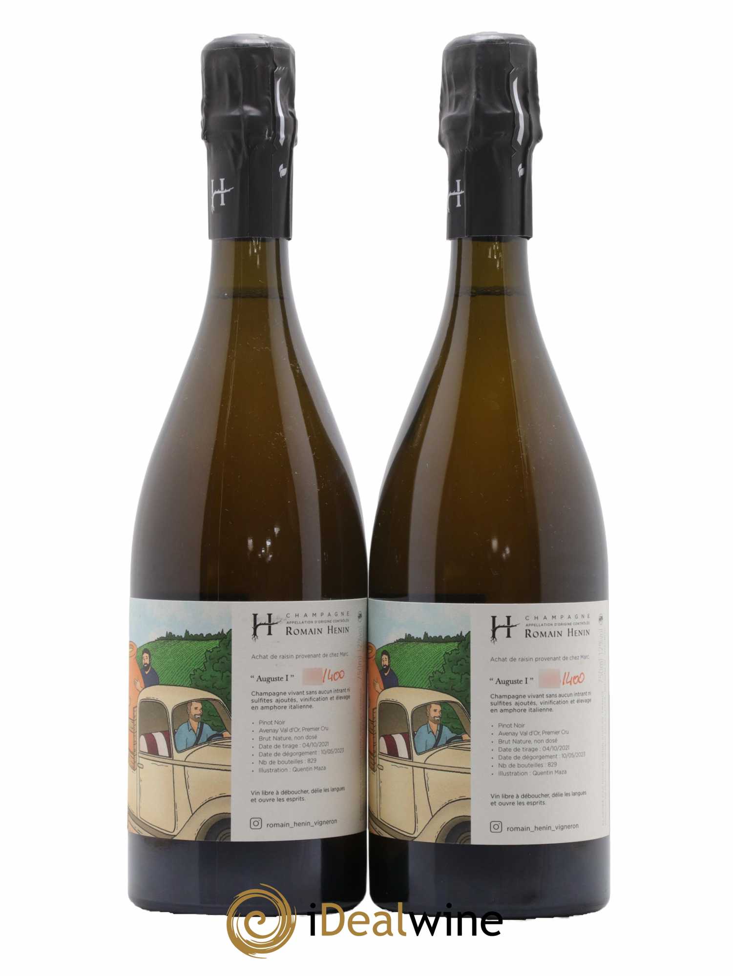 Champagne Auguste I Romain Henin - Lot de 2 bouteilles - 1