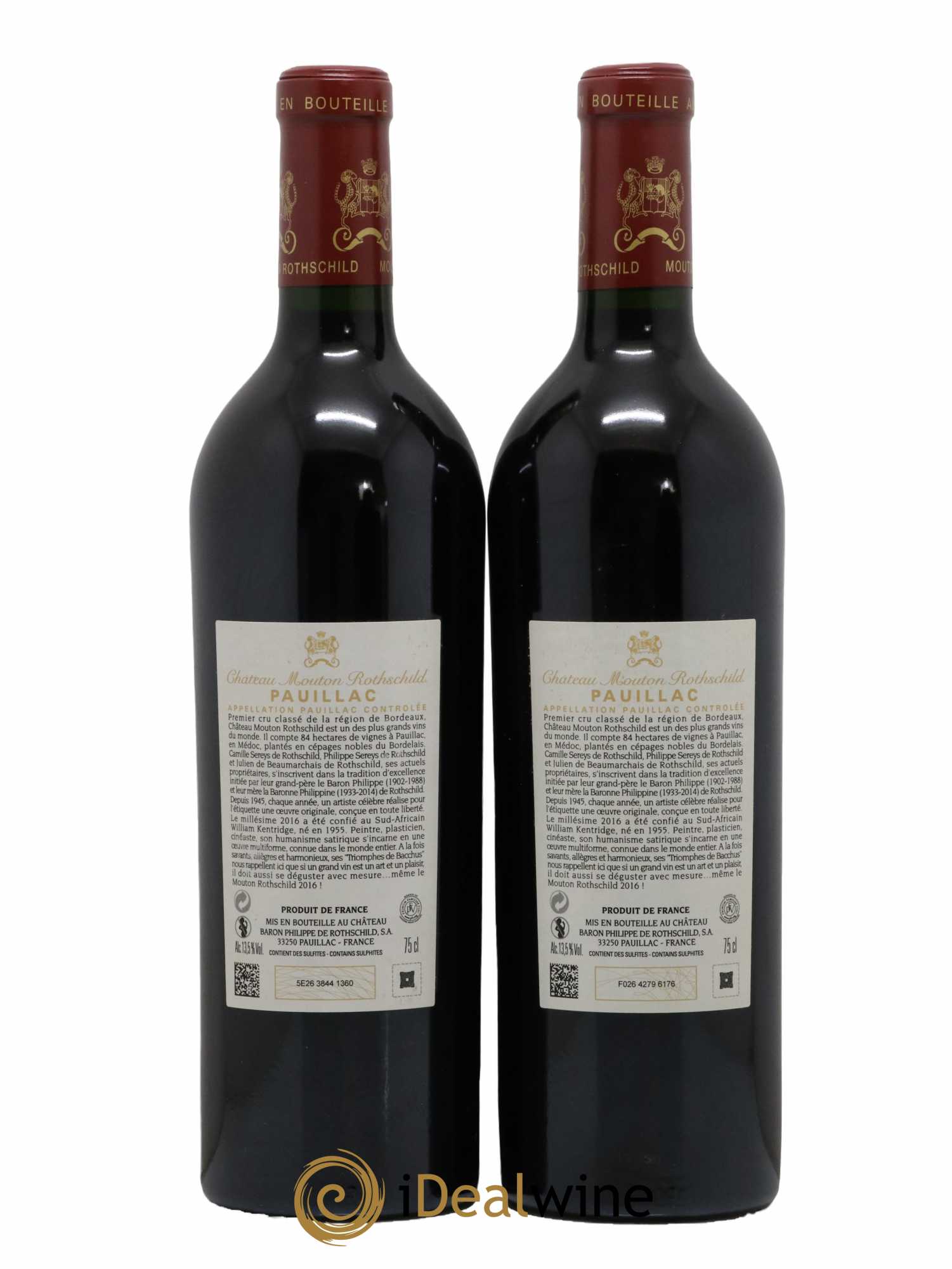 Château Mouton Rothschild 1er Grand Cru Classé 2016 - Lot de 2 bouteilles - 1
