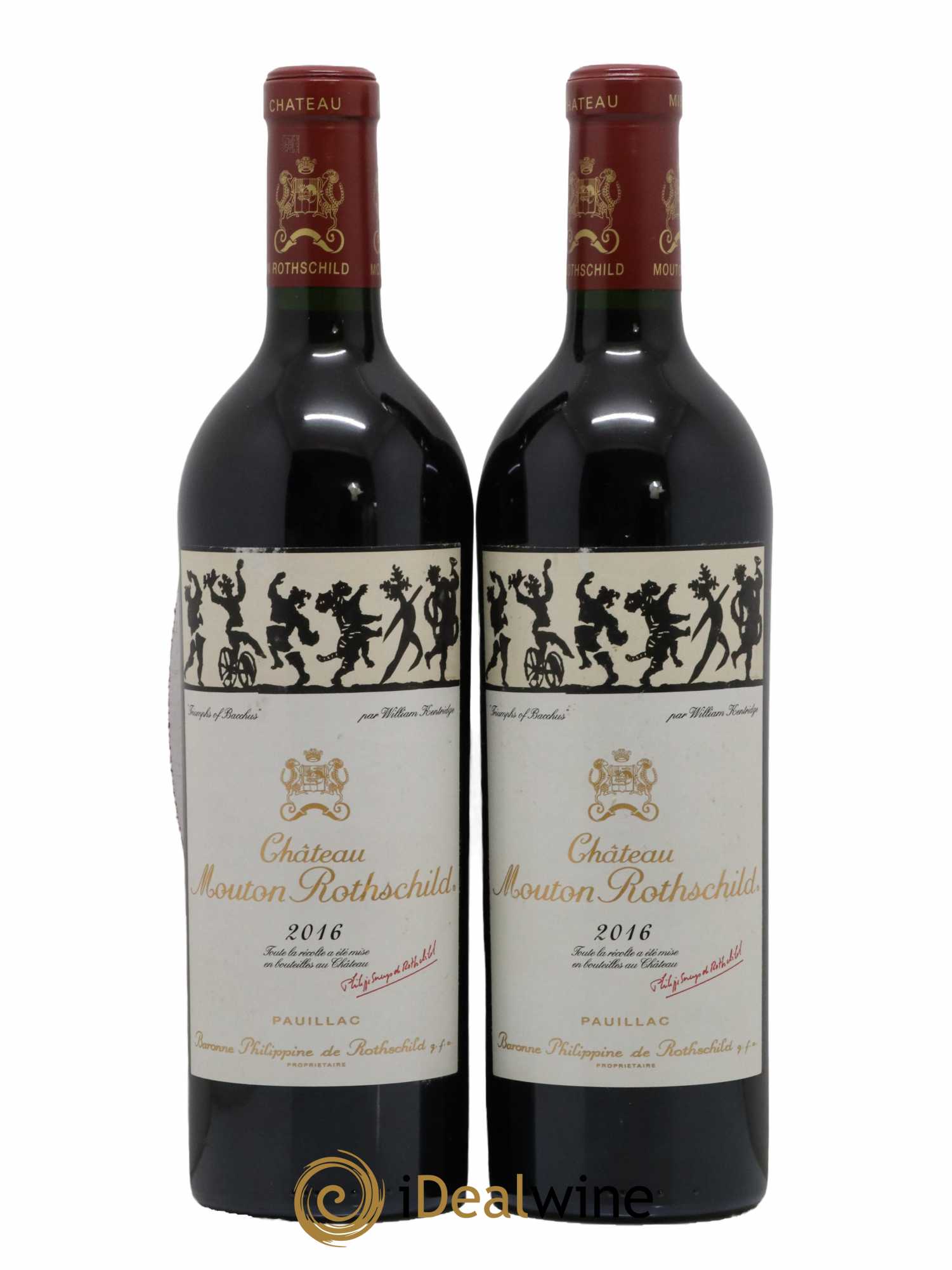 Château Mouton Rothschild 1er Grand Cru Classé 2016 - Lot de 2 bouteilles - 0