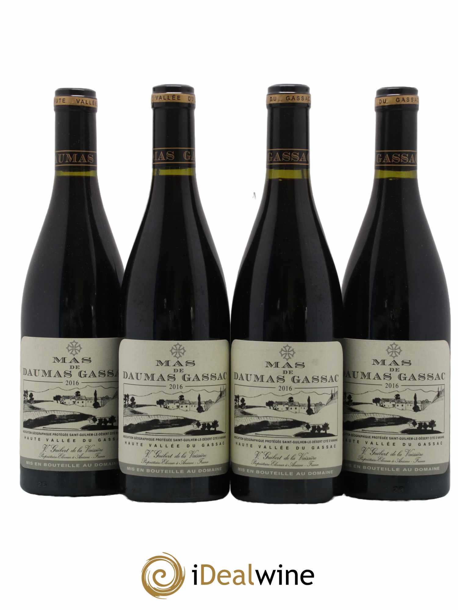 Saint-Guilhem-le-Désert - Cité d'Aniane Mas Daumas Gassac Famille Guibert de La Vaissière 2016 - Lot de 4 bouteilles - 0