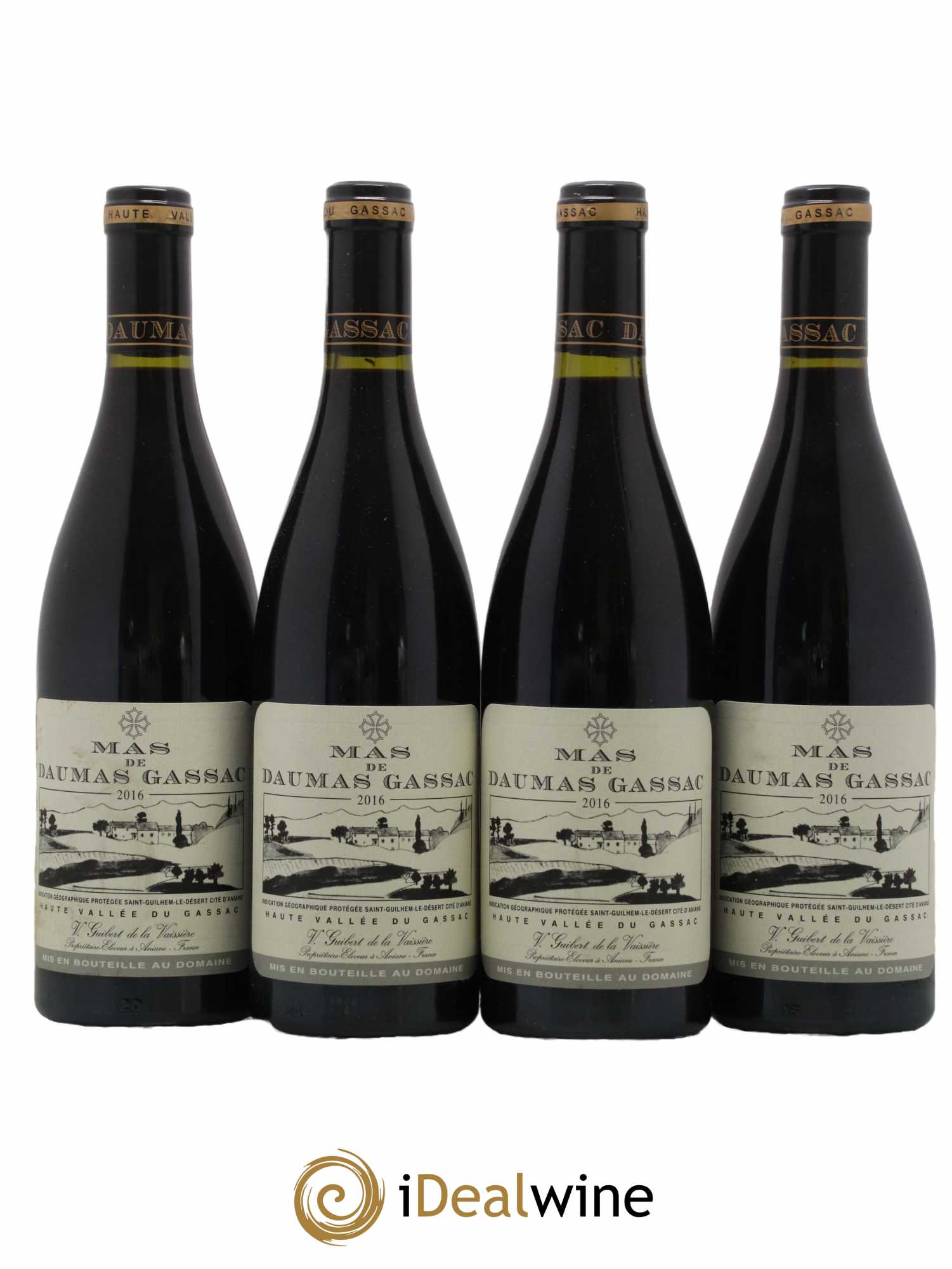 Saint-Guilhem-le-Désert - Cité d'Aniane Mas Daumas Gassac Famille Guibert de La Vaissière 2016 - Lot de 4 bouteilles - 0