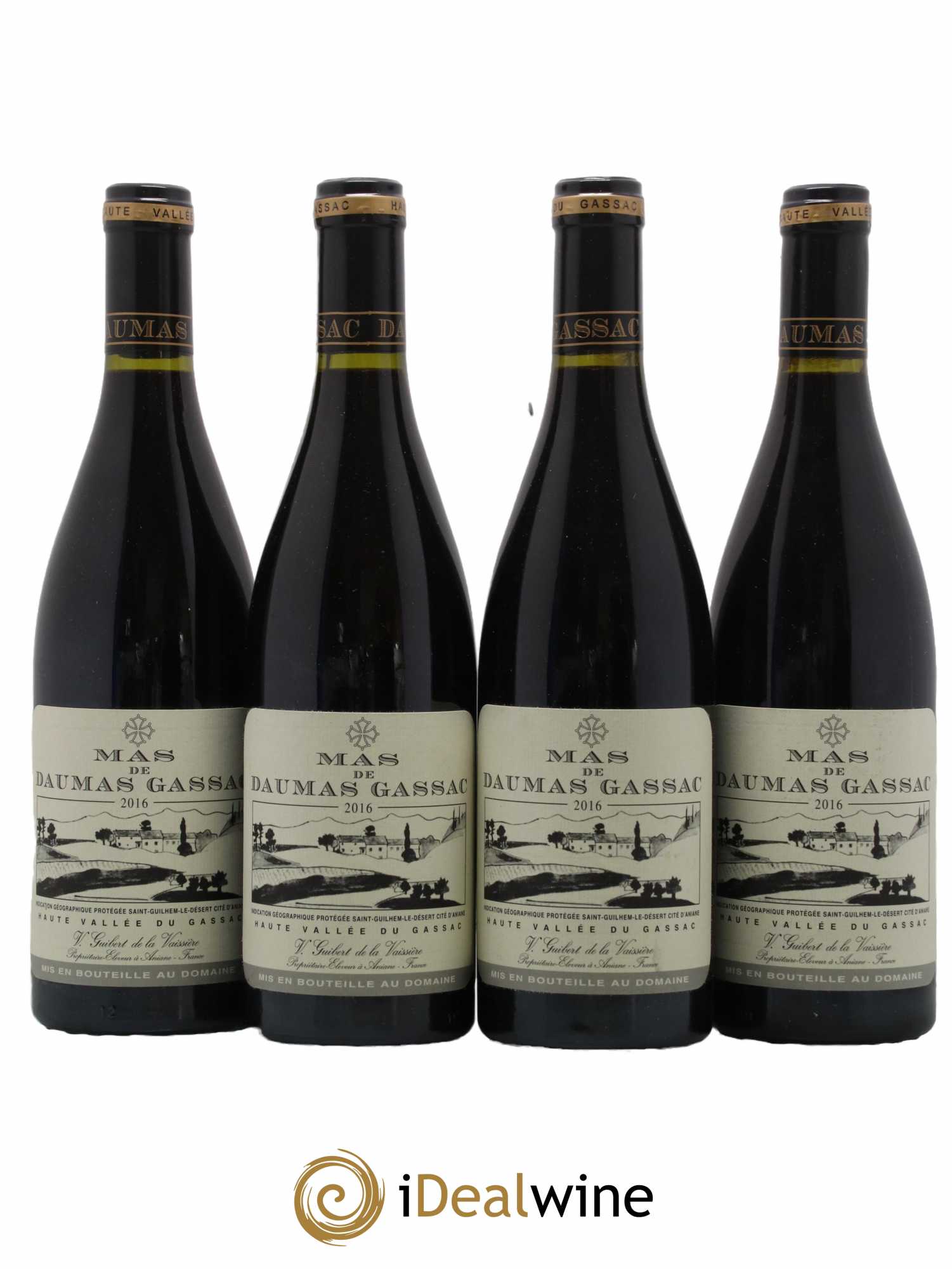 Saint-Guilhem-le-Désert - Cité d'Aniane Mas Daumas Gassac Famille Guibert de La Vaissière 2016 - Lot de 4 bouteilles - 0