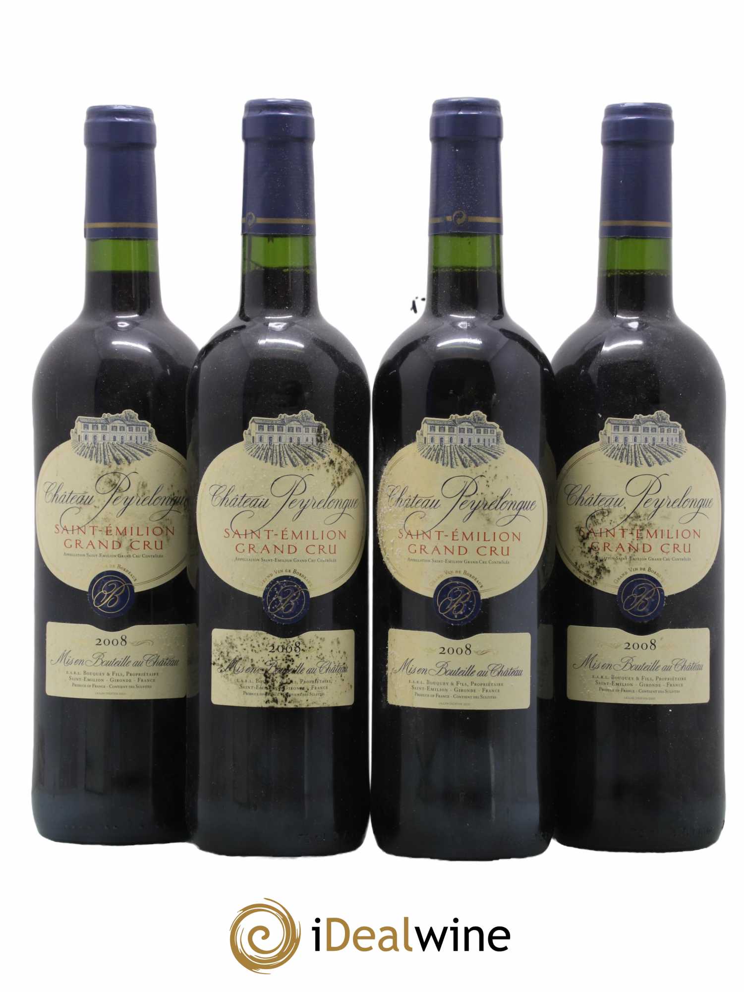 Saint-Émilion Grand Cru Château Peyrelongue 2008 - Lot de 4 bouteilles - 0