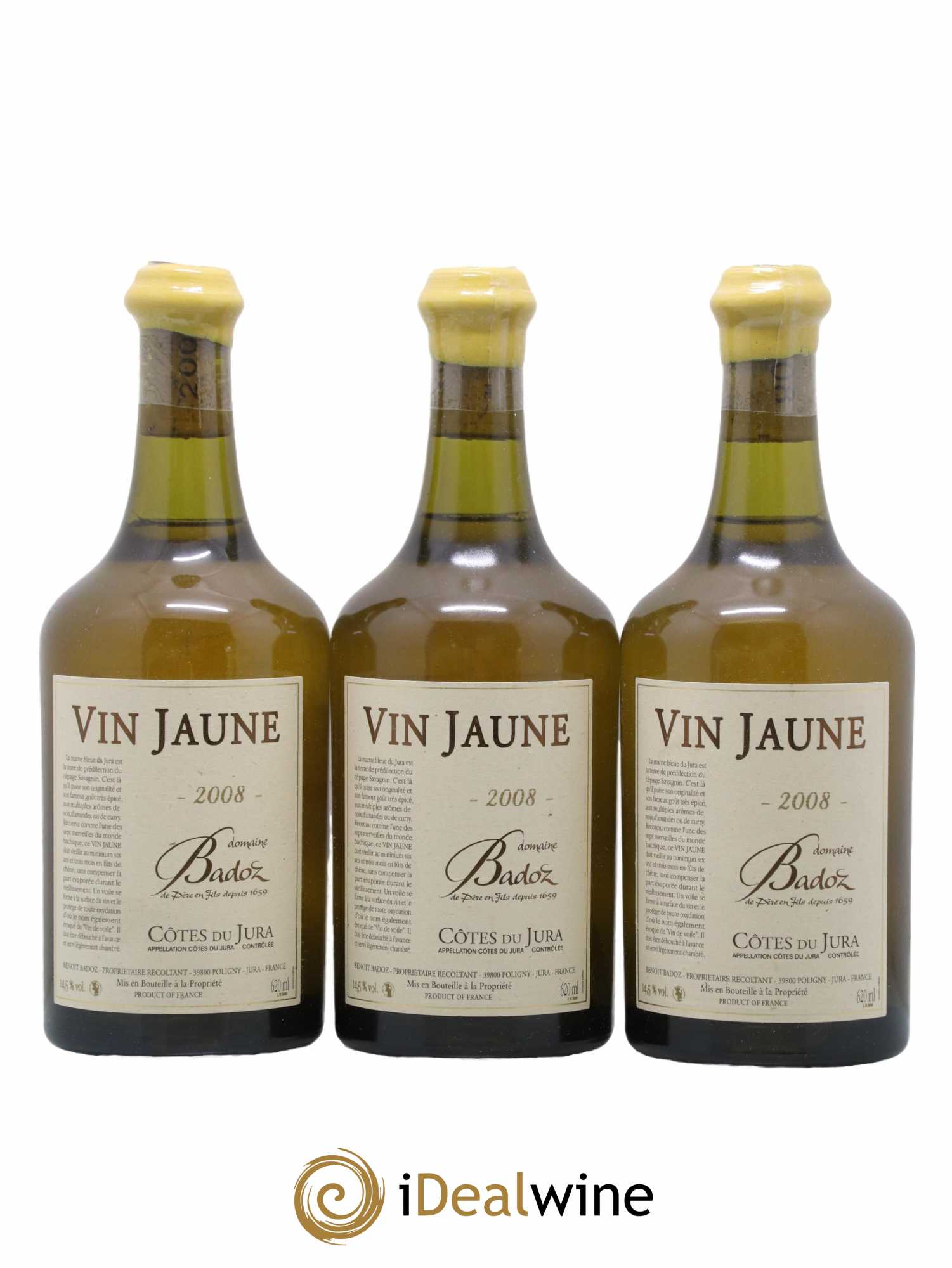 Côtes du Jura Vin Jaune Domaine Bardoz 2008 - Lot de 3 bouteilles - 0