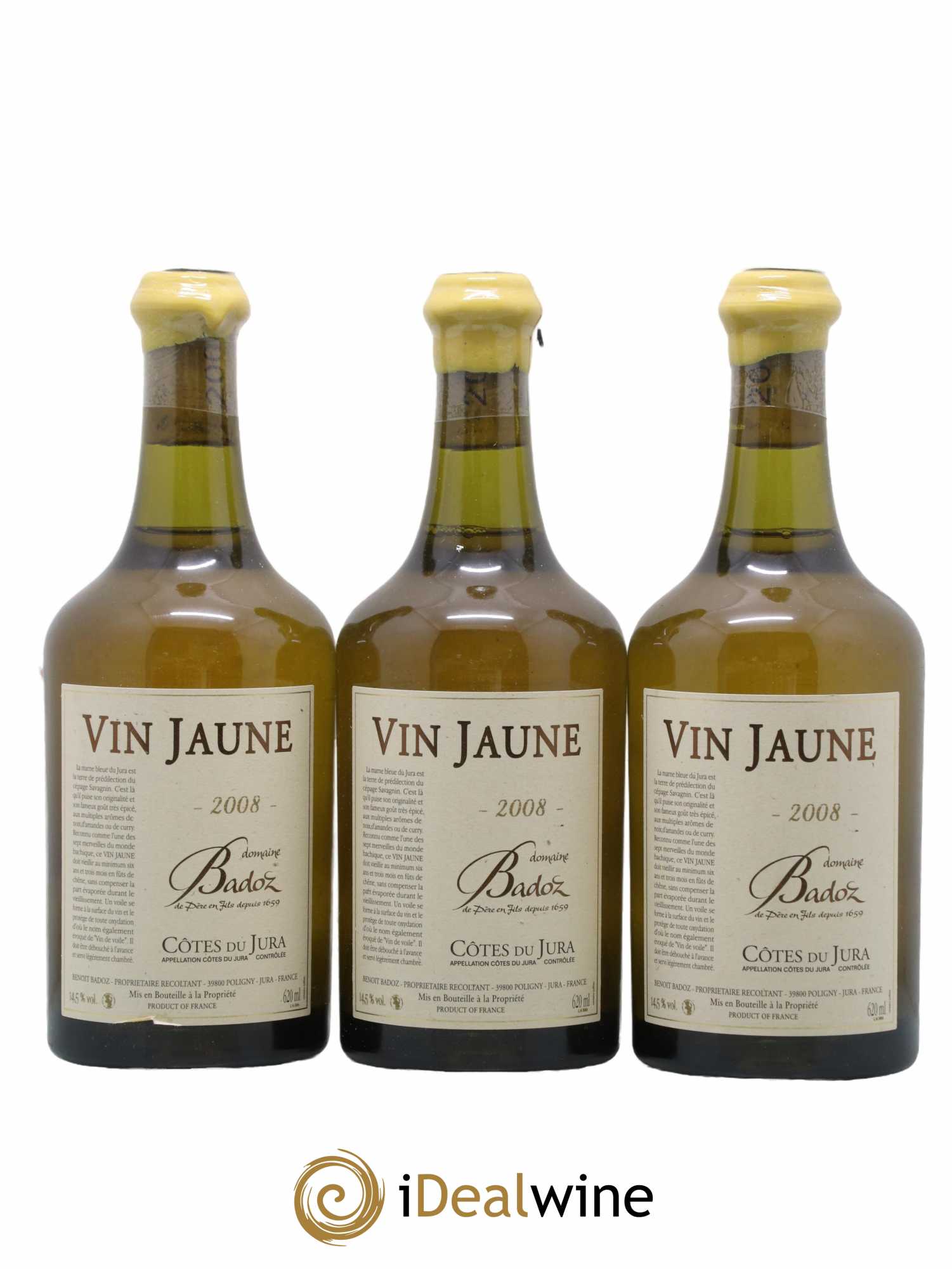 Côtes du Jura Vin Jaune Domaine Bardoz 2008 - Lot de 3 bouteilles - 0
