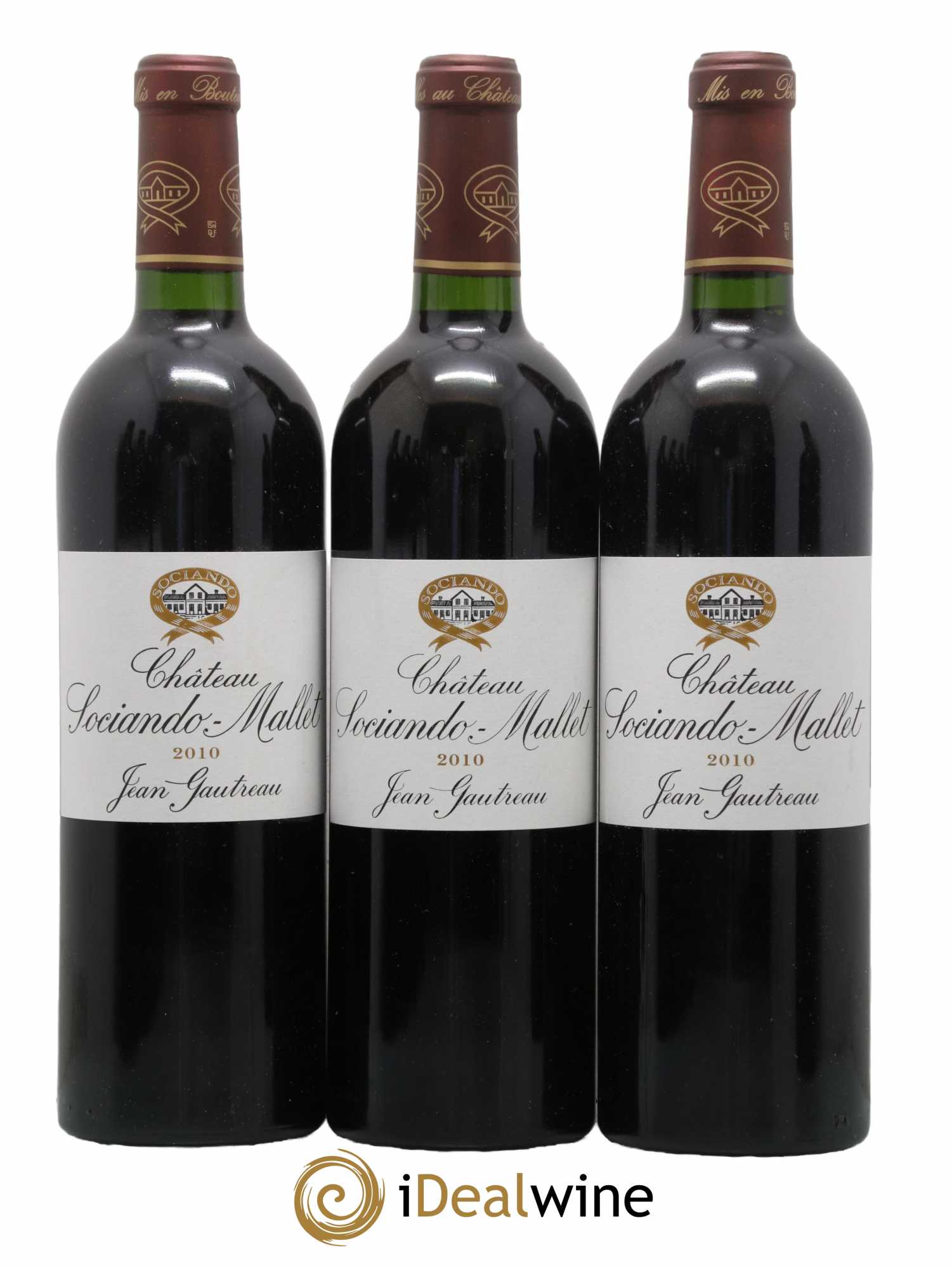 Château Sociando Mallet 2010 - Lot de 3 bouteilles - 0