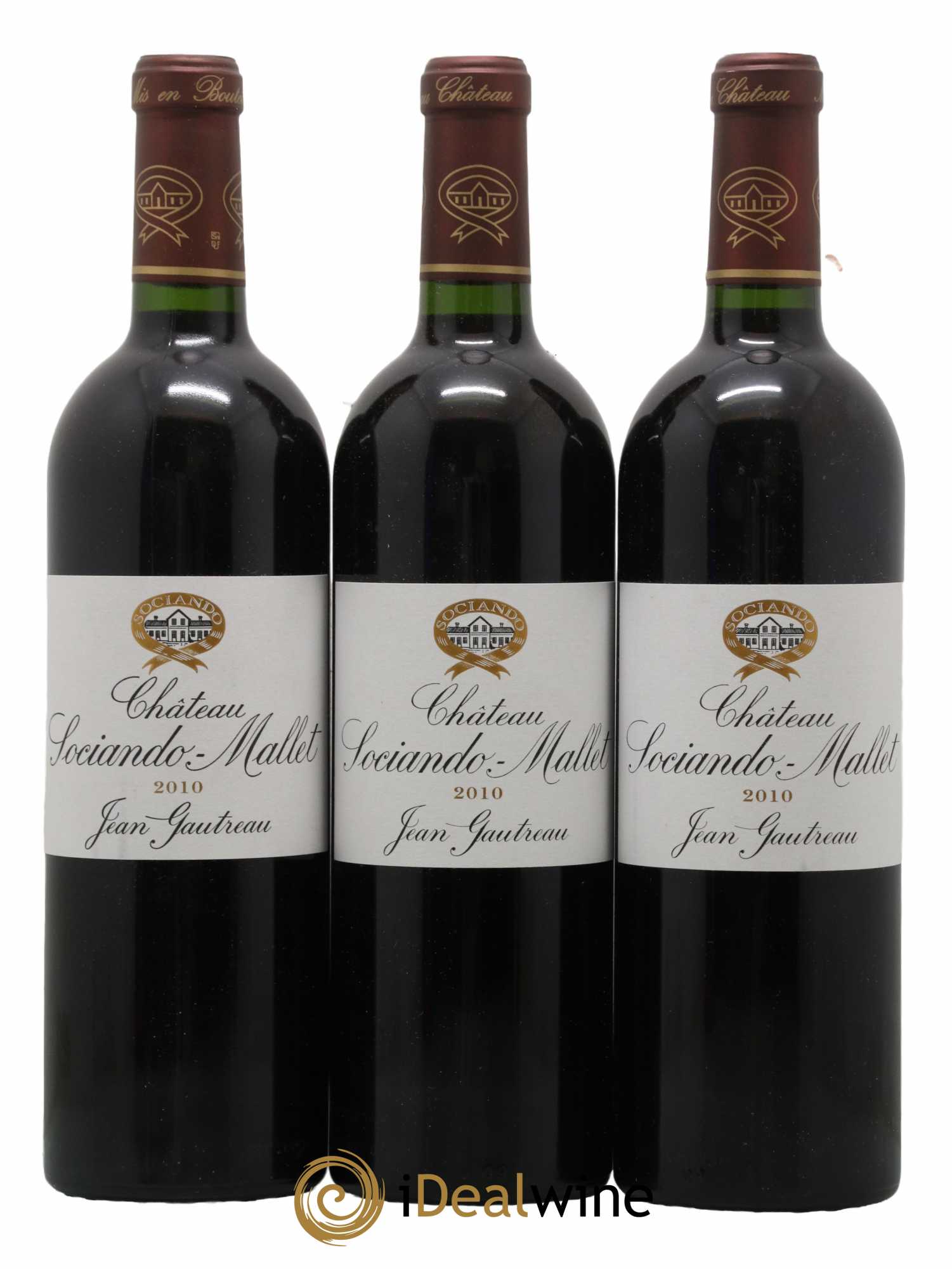 Château Sociando Mallet 2010 - Lot de 3 bouteilles - 0