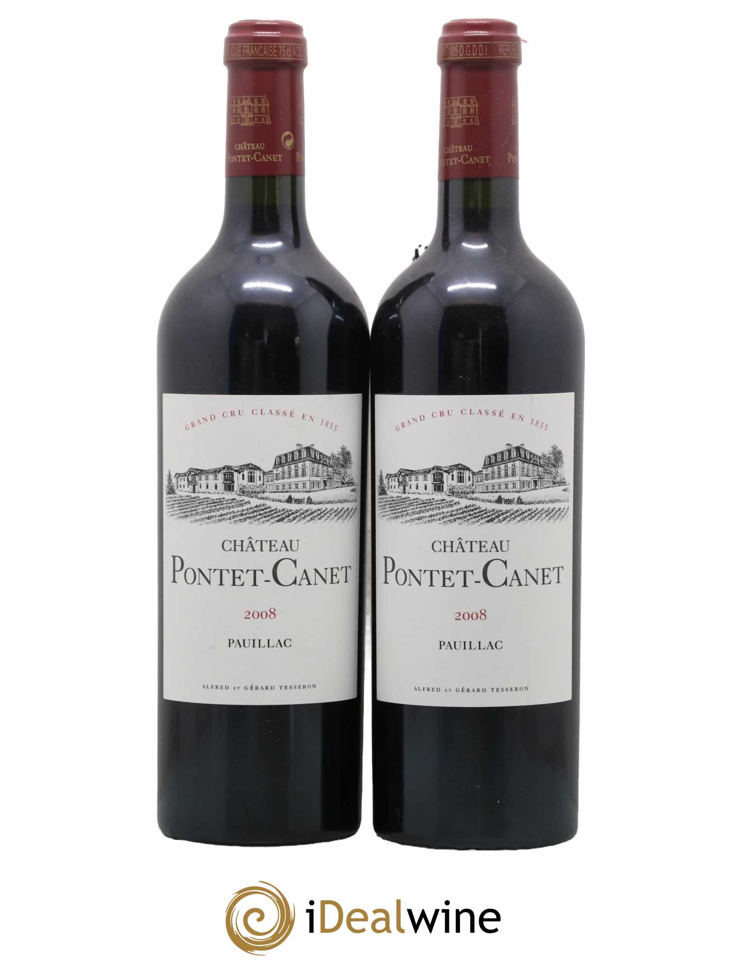 Château Pontet Canet 5ème Grand Cru Classé 2008 - Lot de 2 bouteilles - 0
