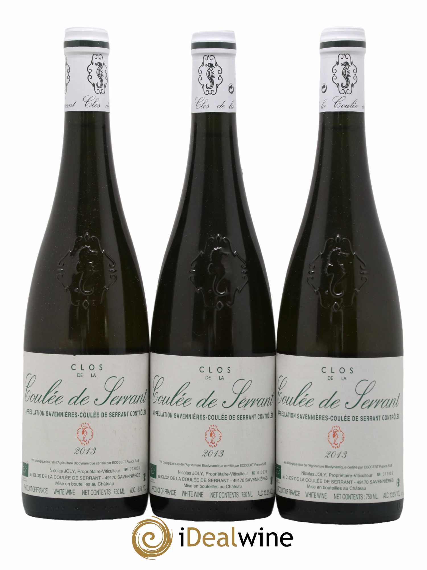 Savennières Clos de la Coulée de Serrant Vignobles de la Coulée de Serrant - Nicolas Joly 2013 - Lot de 3 bouteilles - 0